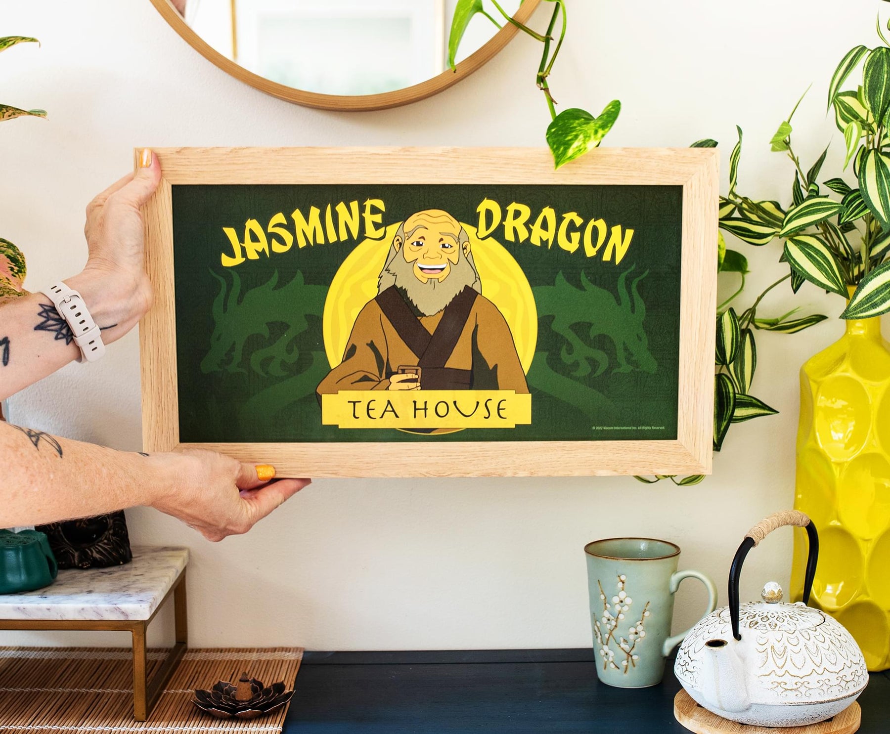 Avatar: The Last Airbender Jasmine Dragon Tea House Hanging Sign Framed Wall Art
