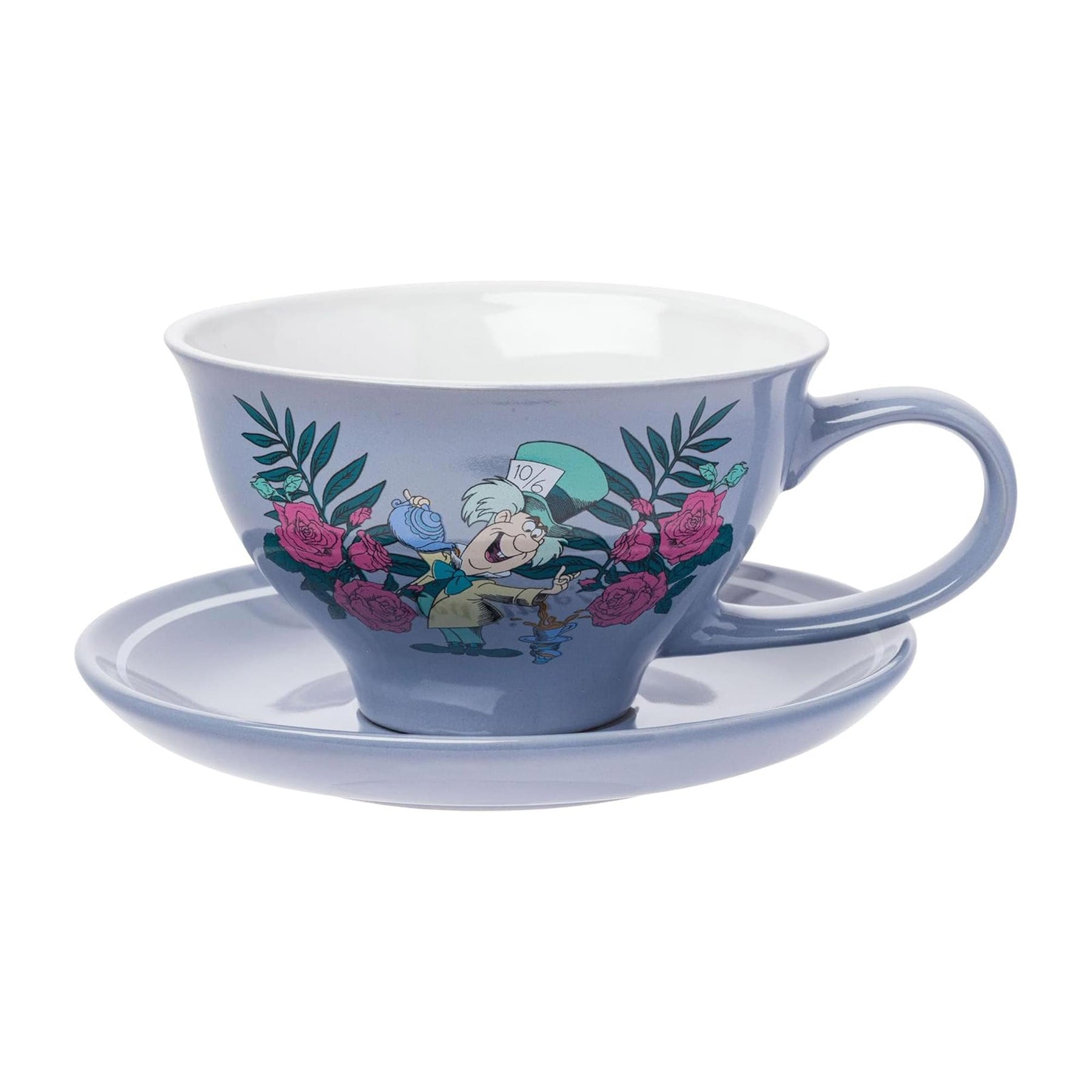 Disney Alice In Wonderland Mad Hatter Teacup and Saucer Set | Holds 12 Ounces