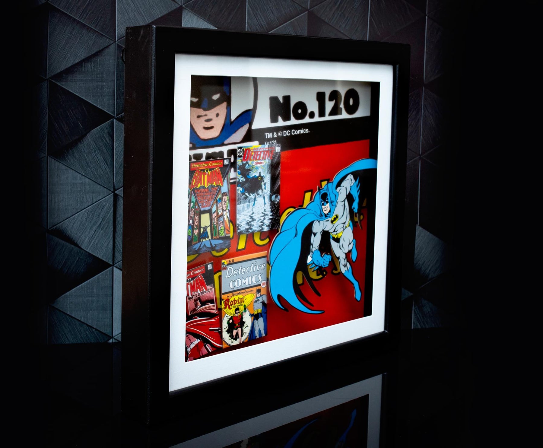 DC Comics Batman #120 Wood Frame 3D Shadow Box Wall Art | 14 x 14 Inches