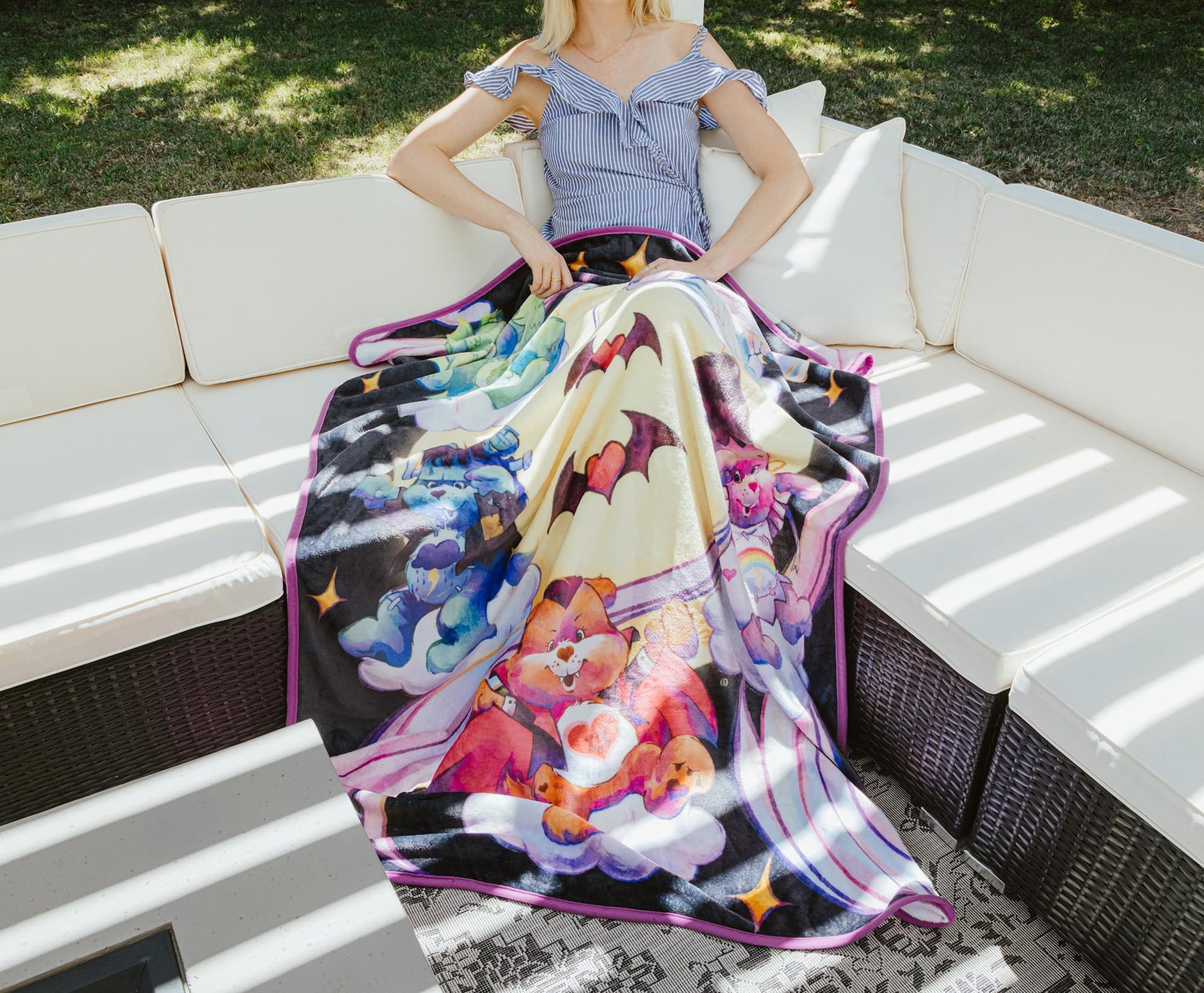 Care Bears x Universal Monsters Raschel Throw Blanket | 45 x 60 Inches