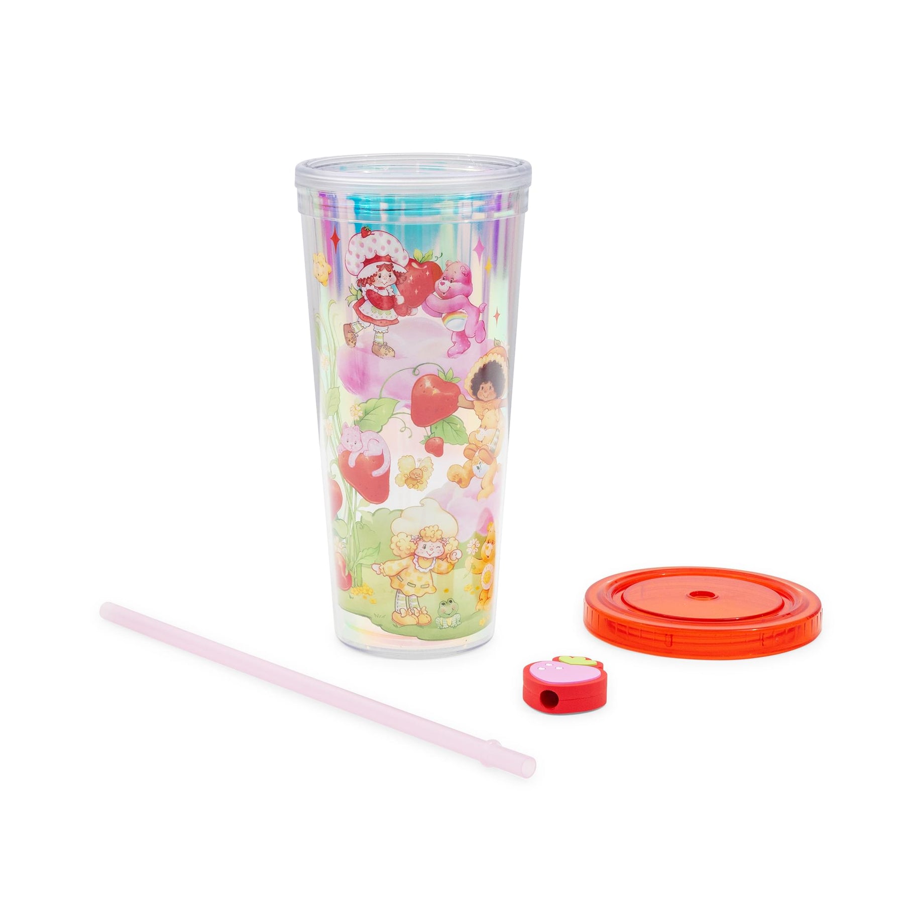 Care Bears x Strawberry Shortcake 24-Ounce Carnival Cup With Straw Topper Charm