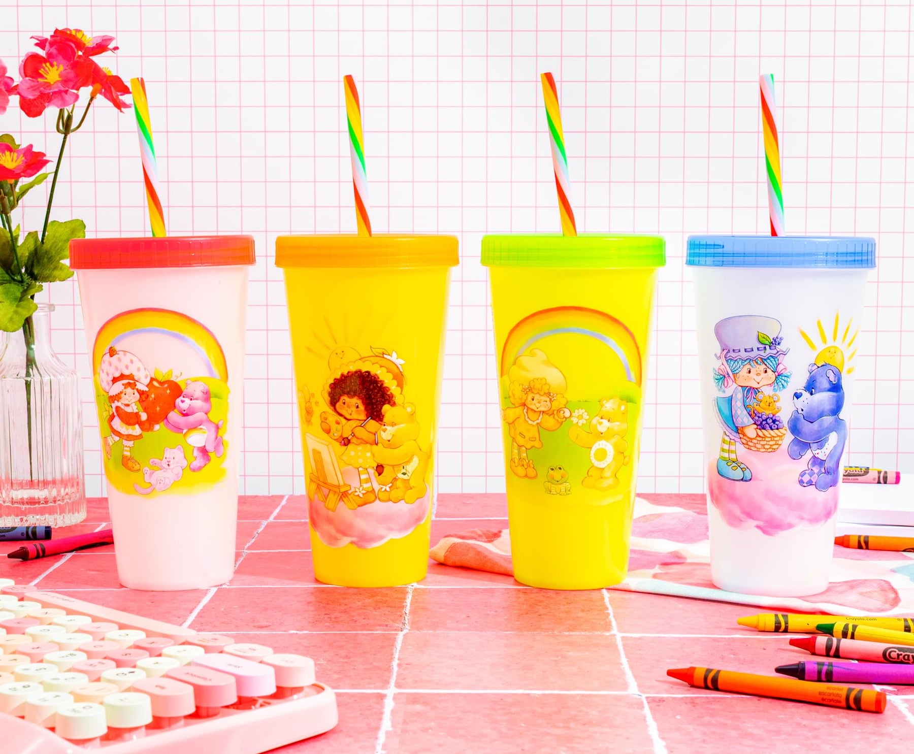 Care Bears x Strawberry Shortcake 4-Piece Color-Changing Tumbler Set | 24 Ounces
