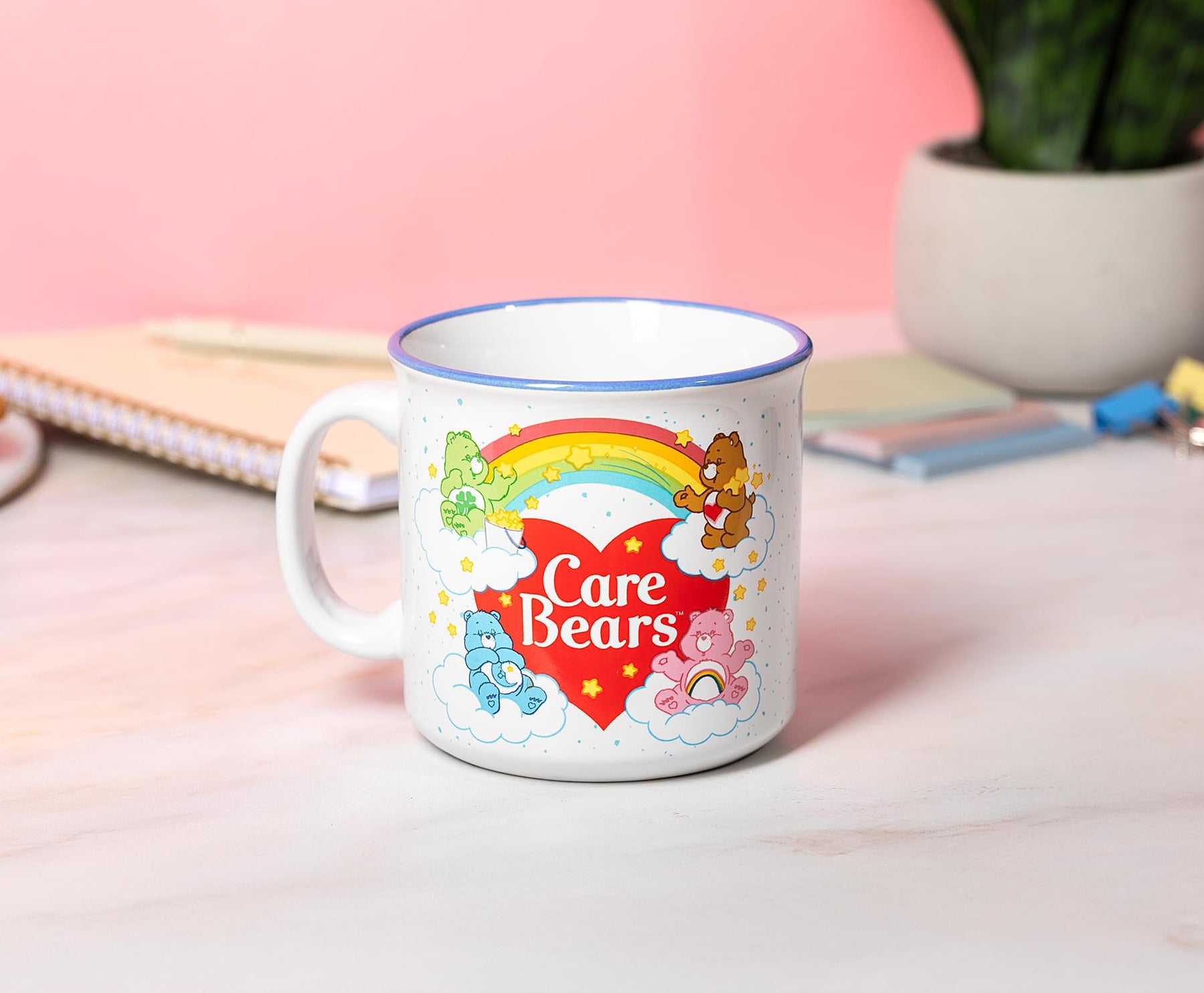 Care Bears Rainbow Heart Logo Ceramic Camper Mug | Holds 20 Ounces