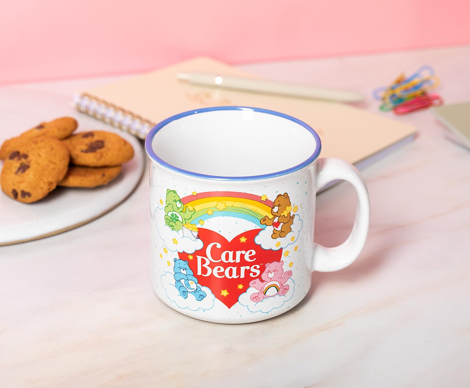 Care Bears Rainbow Heart Logo Ceramic Camper Mug | Holds 20 Ounces