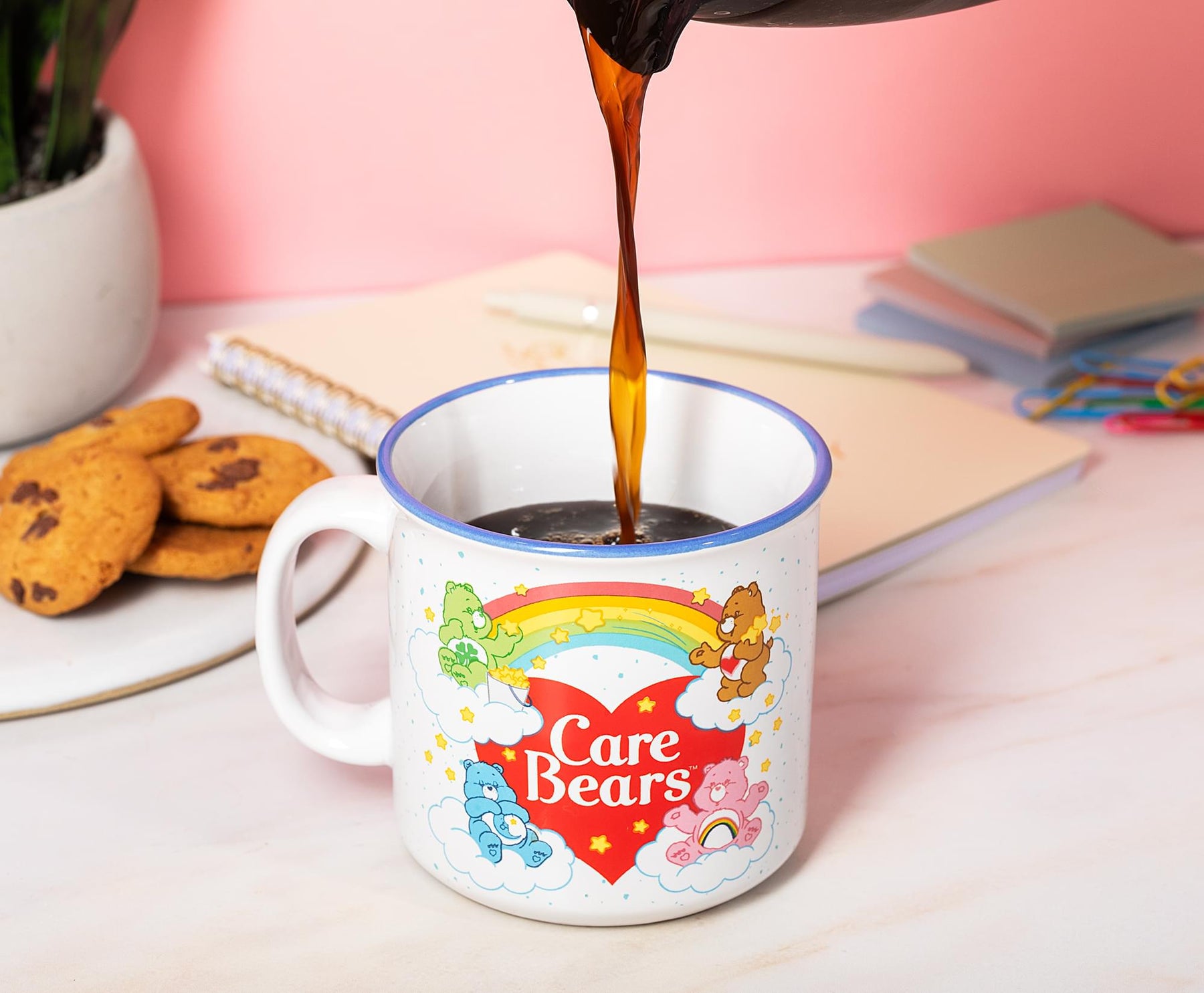 Care Bears Rainbow Heart Logo Ceramic Camper Mug | Holds 20 Ounces