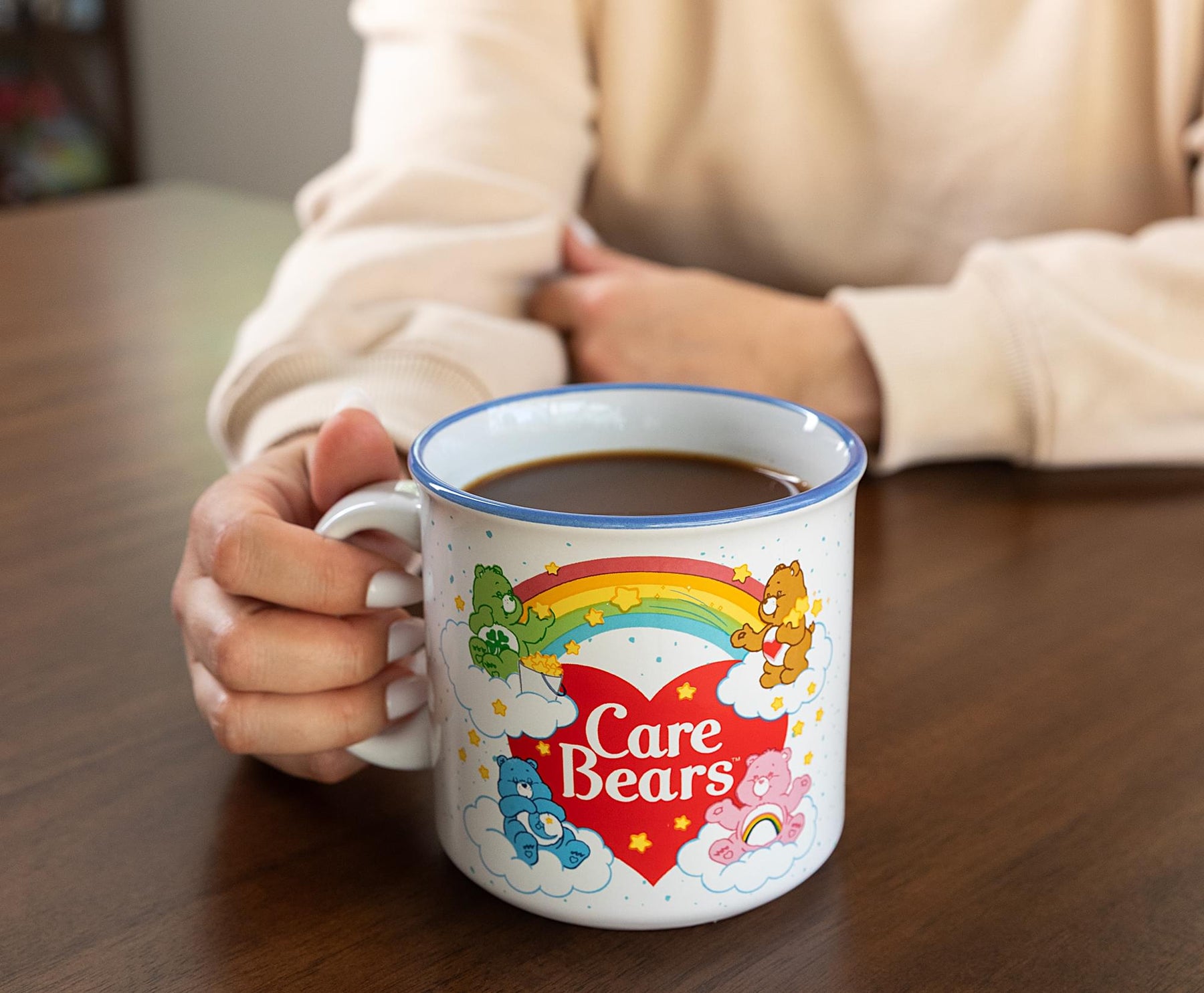 Care Bears Rainbow Heart Logo Ceramic Camper Mug | Holds 20 Ounces