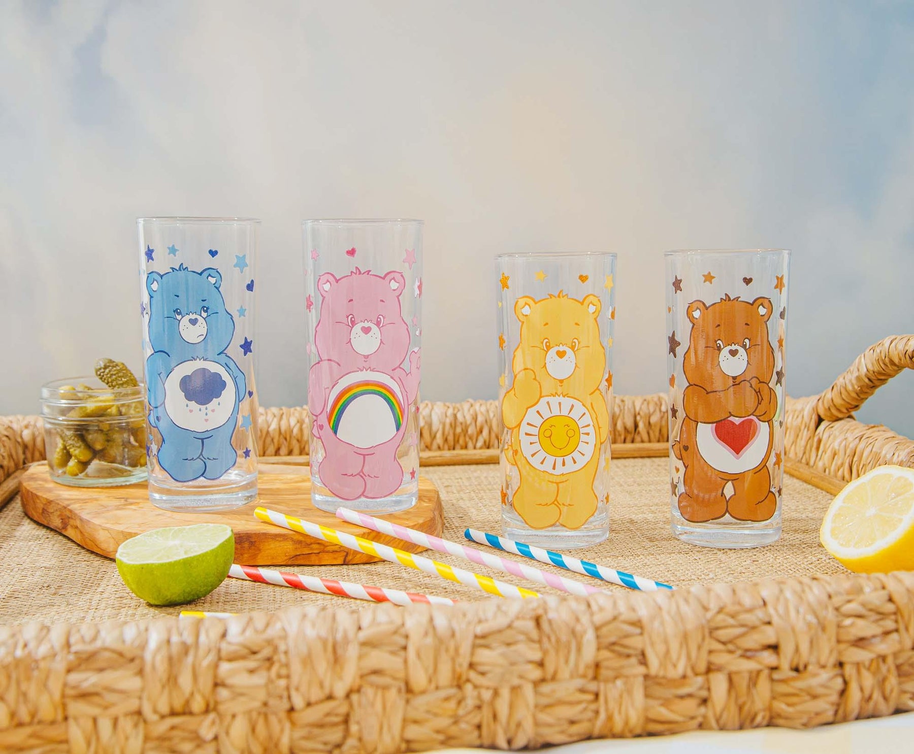 Care Bears 4-Piece Tumbler Glass Set | Each Holds 10 Ounces