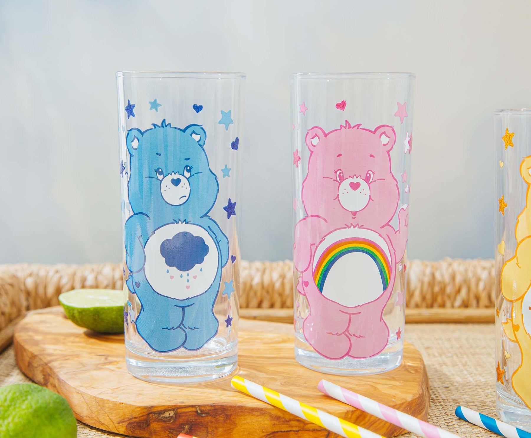 Care Bears 4-Piece Tumbler Glass Set | Each Holds 10 Ounces