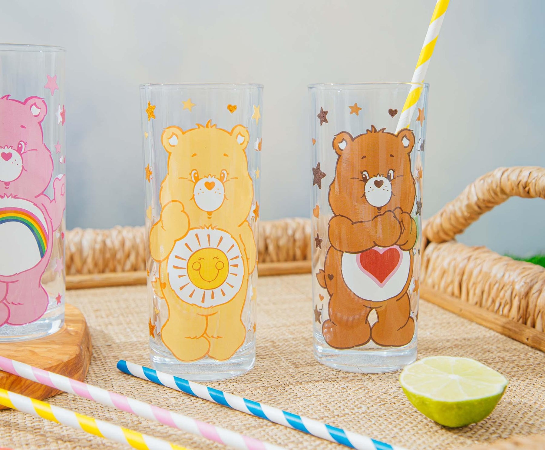 Care Bears 4-Piece Tumbler Glass Set | Each Holds 10 Ounces