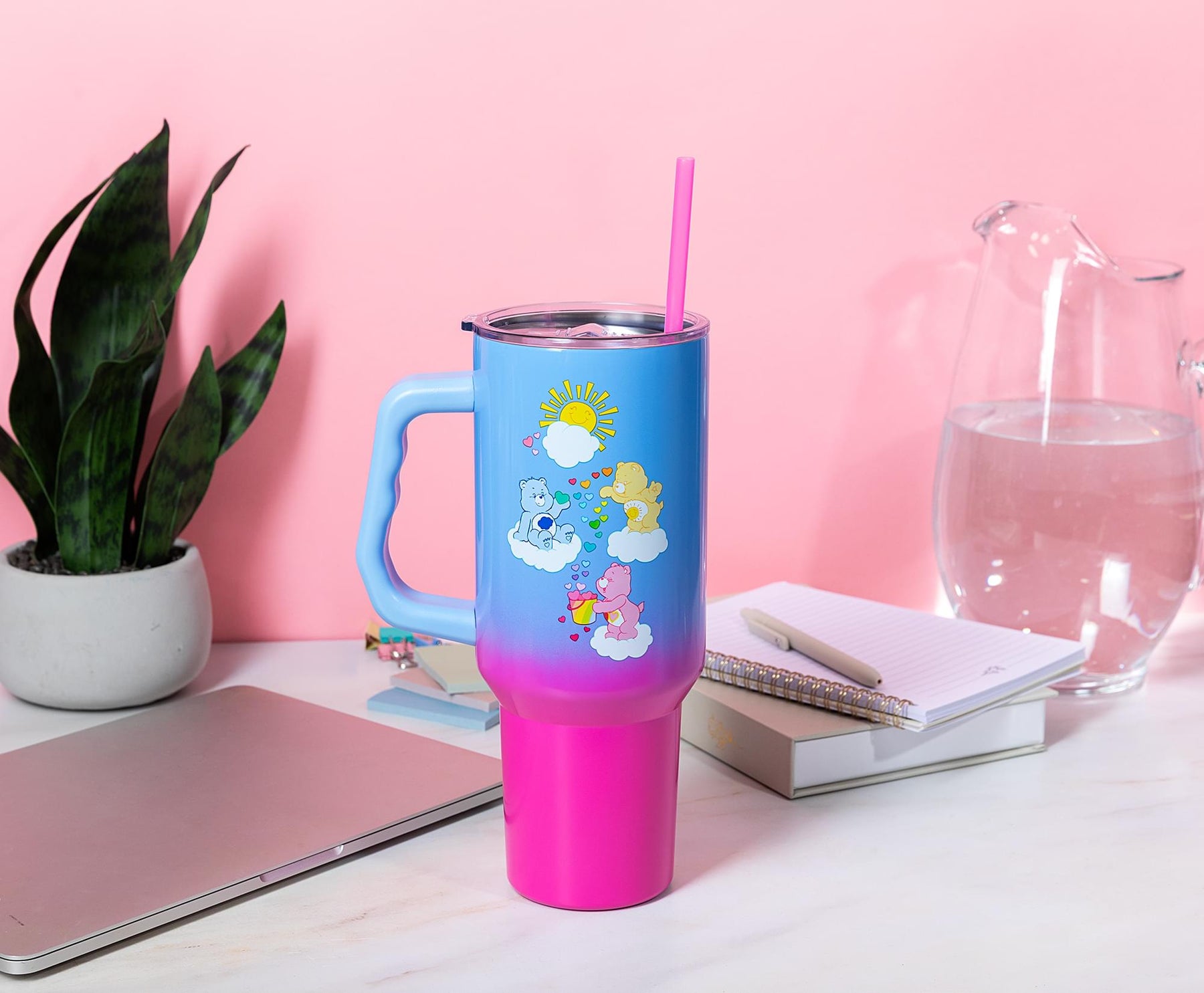 Care Bears Ombre 40-Ounce Stainless Steel Tumbler With Handle