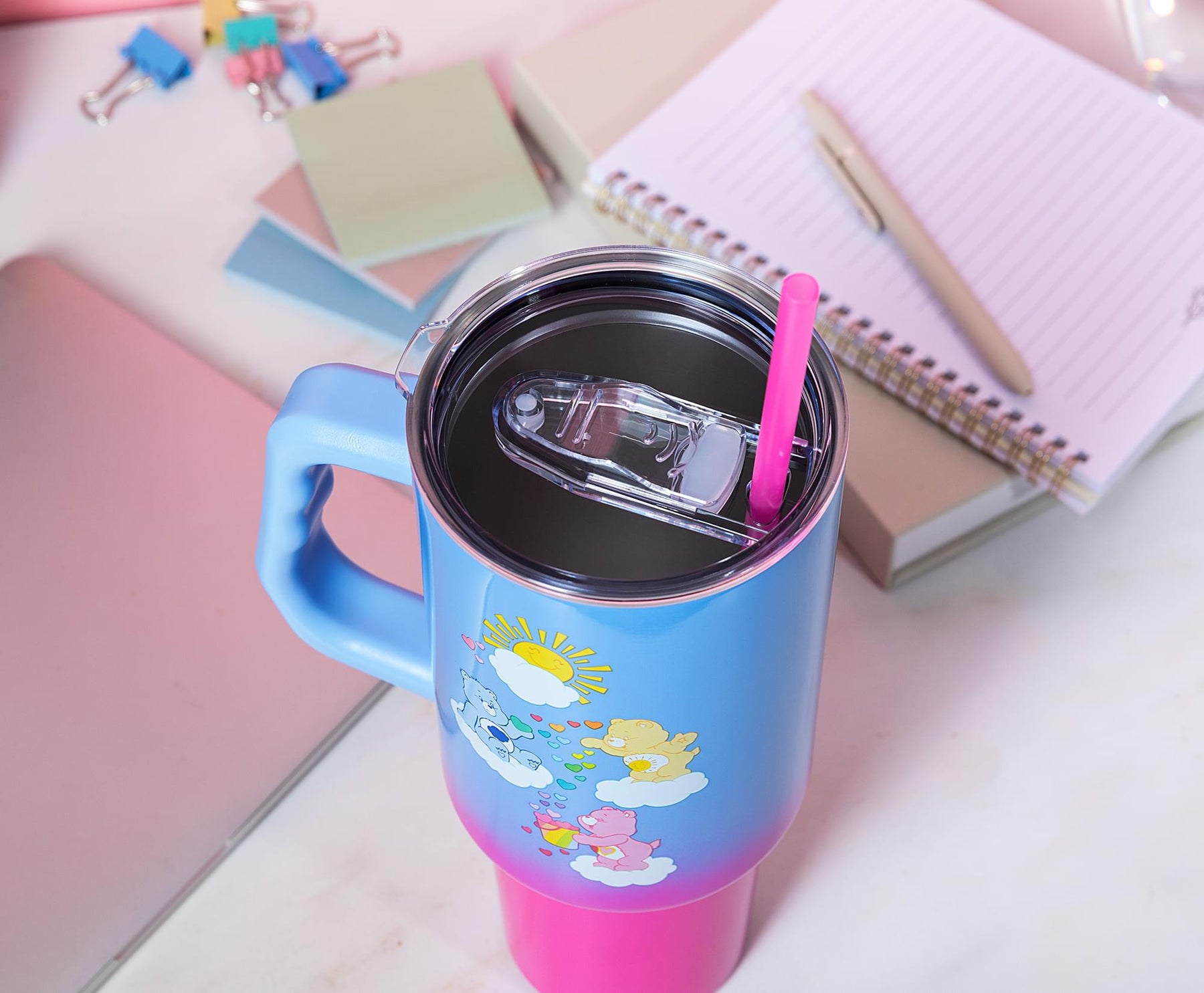Care Bears Ombre 40-Ounce Stainless Steel Tumbler With Handle