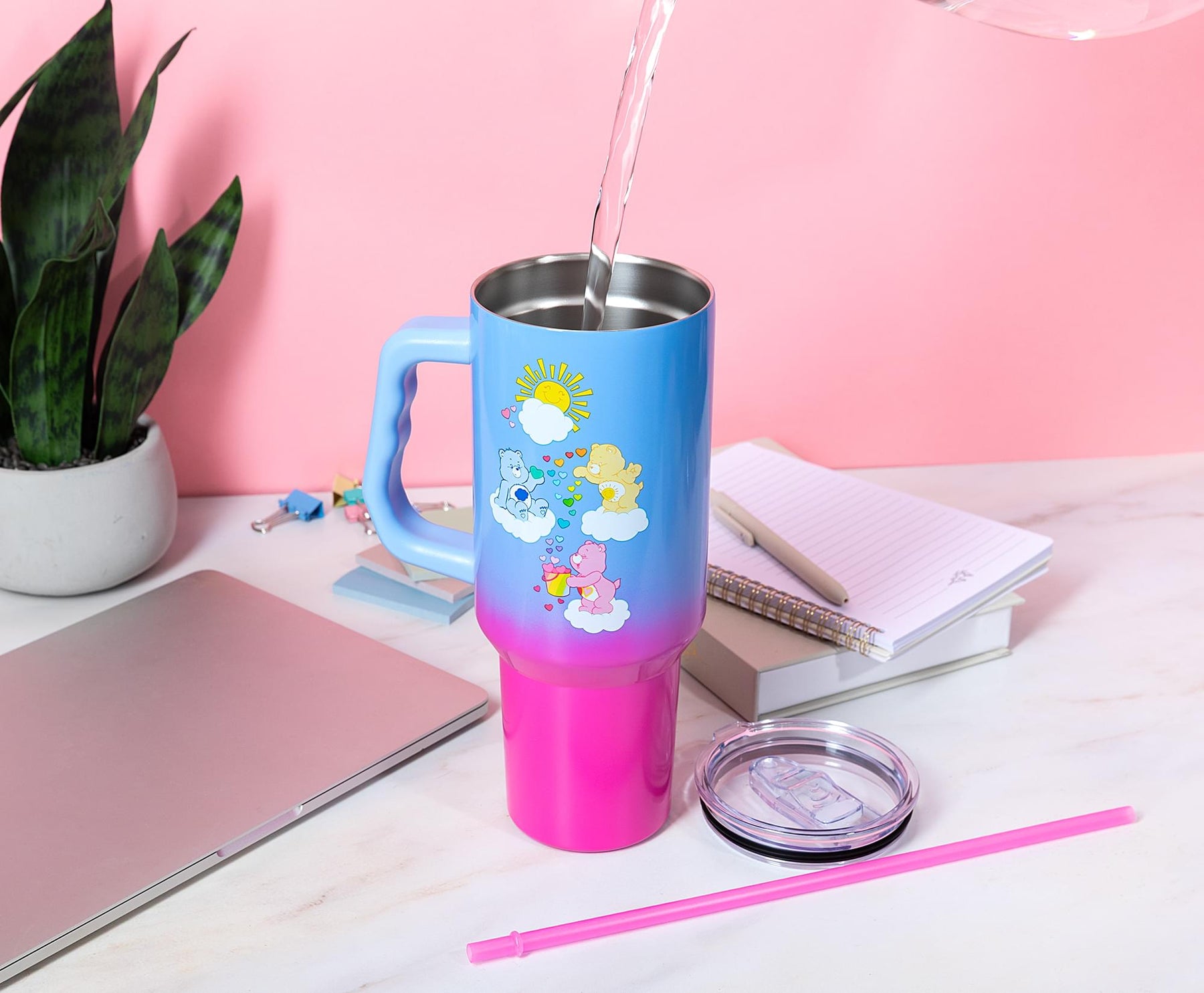 Care Bears Ombre 40-Ounce Stainless Steel Tumbler With Handle