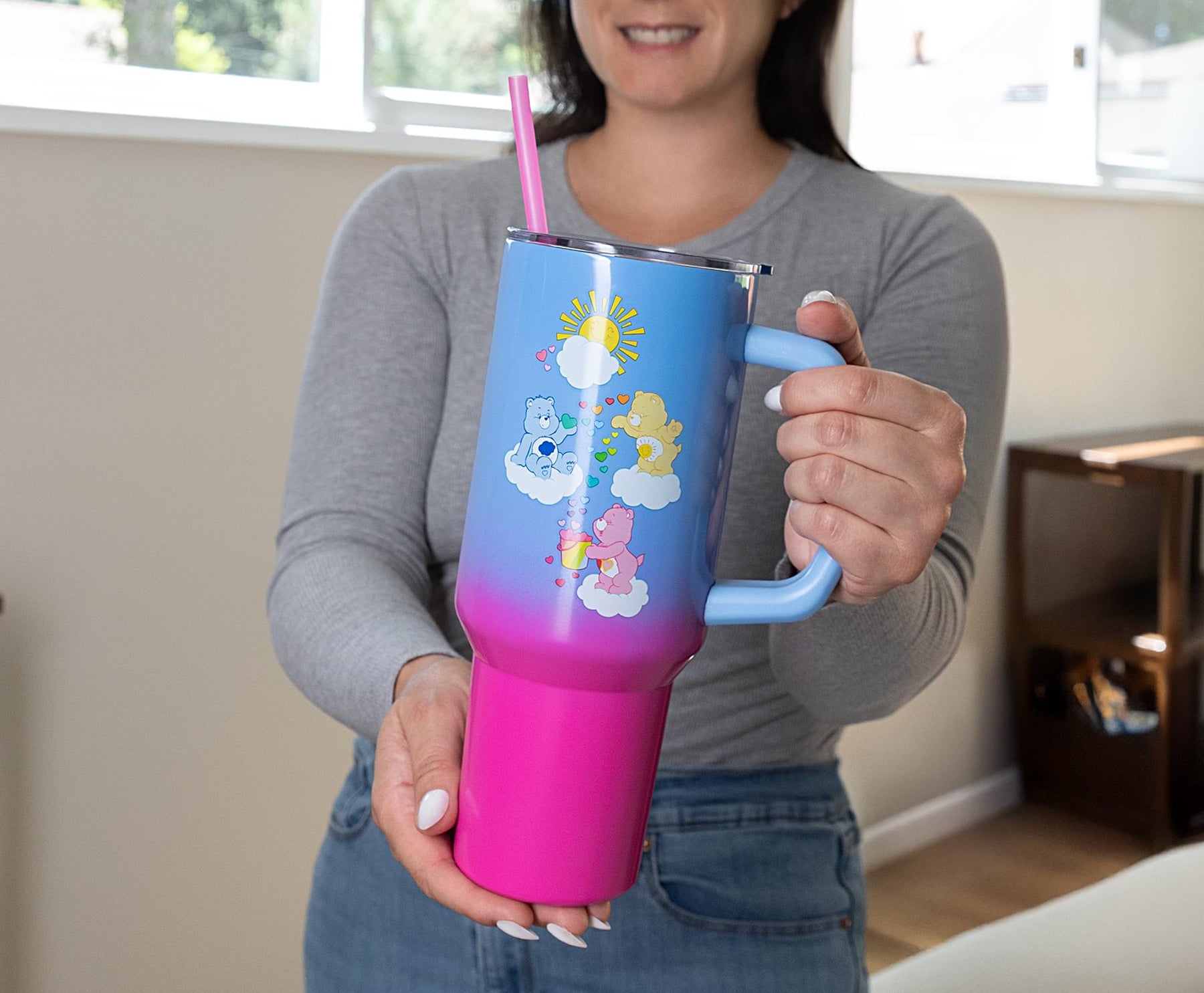 Care Bears Ombre 40-Ounce Stainless Steel Tumbler With Handle