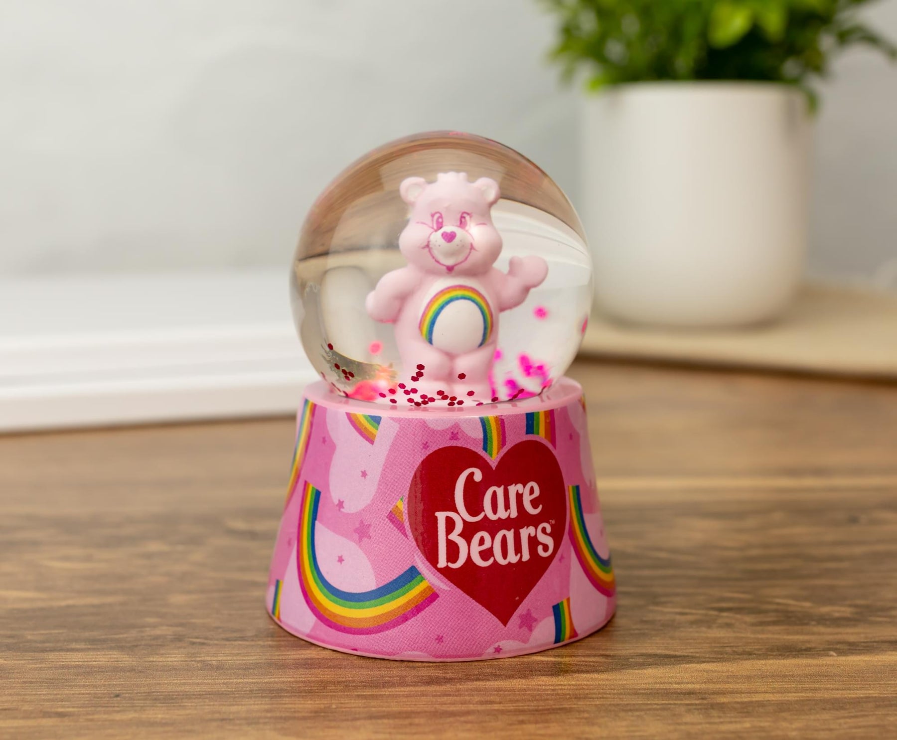 Care Bears Cheer Bear Mini Light-Up Snow Globe | 3 Inches Tall