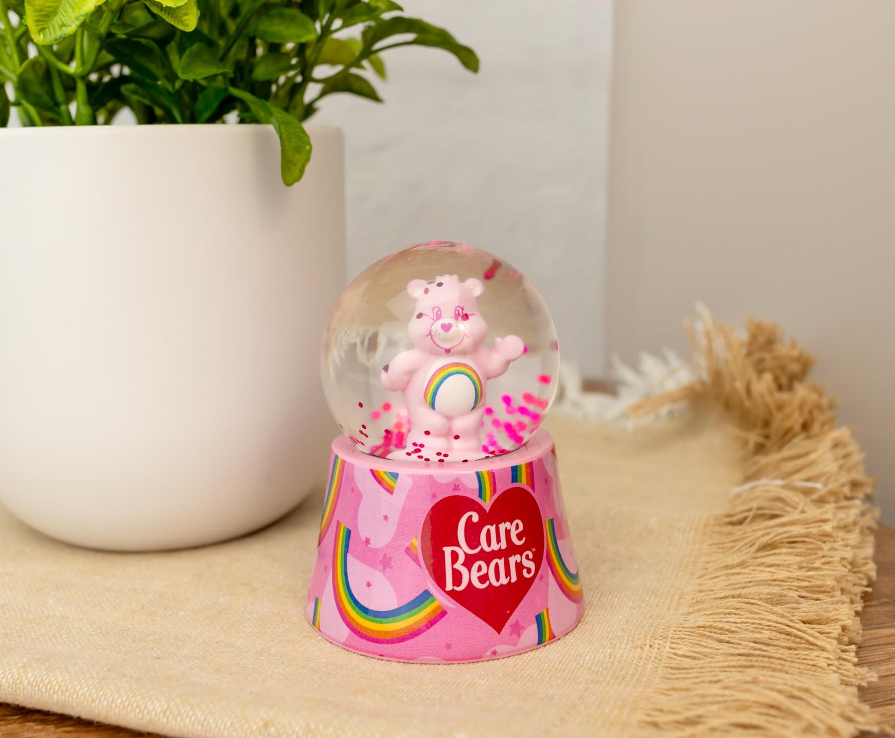 Care Bears Cheer Bear Mini Light-Up Snow Globe | 3 Inches Tall