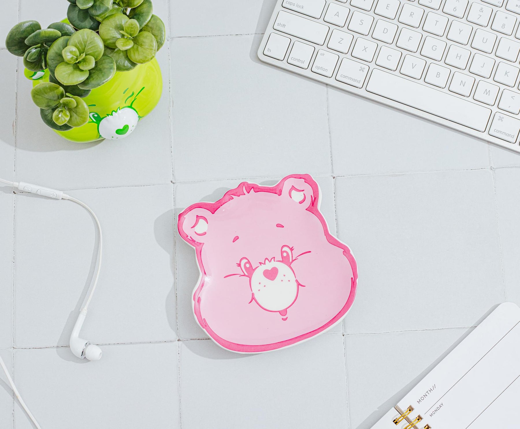 Care Bears Cheer Bear Face Sculpted Ceramic Trinket Tray Dish