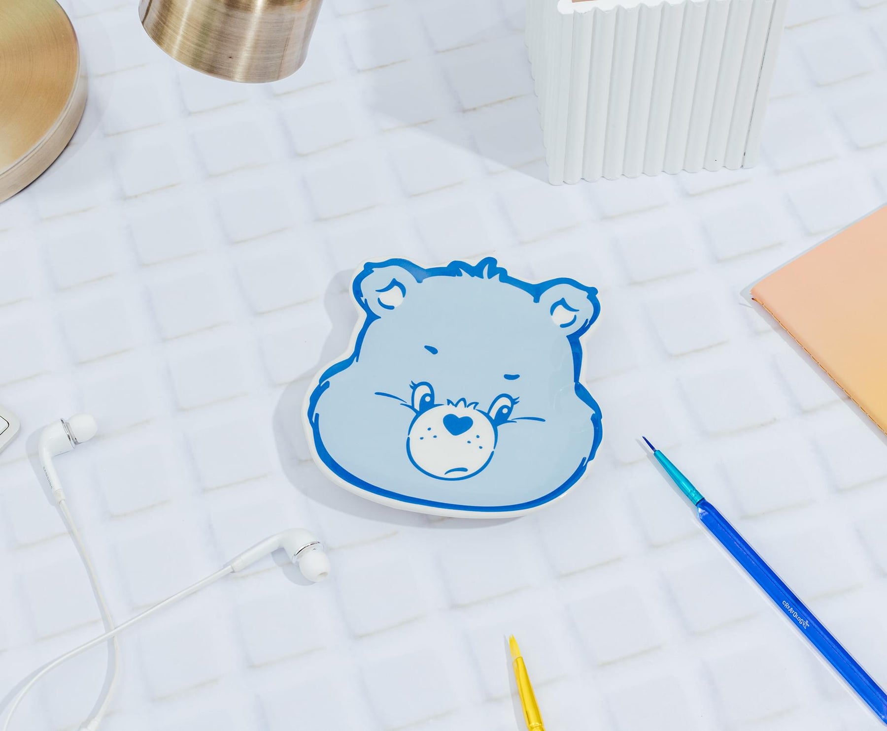 Care Bears Grumpy Bear Face Sculpted Ceramic Trinket Tray Dish