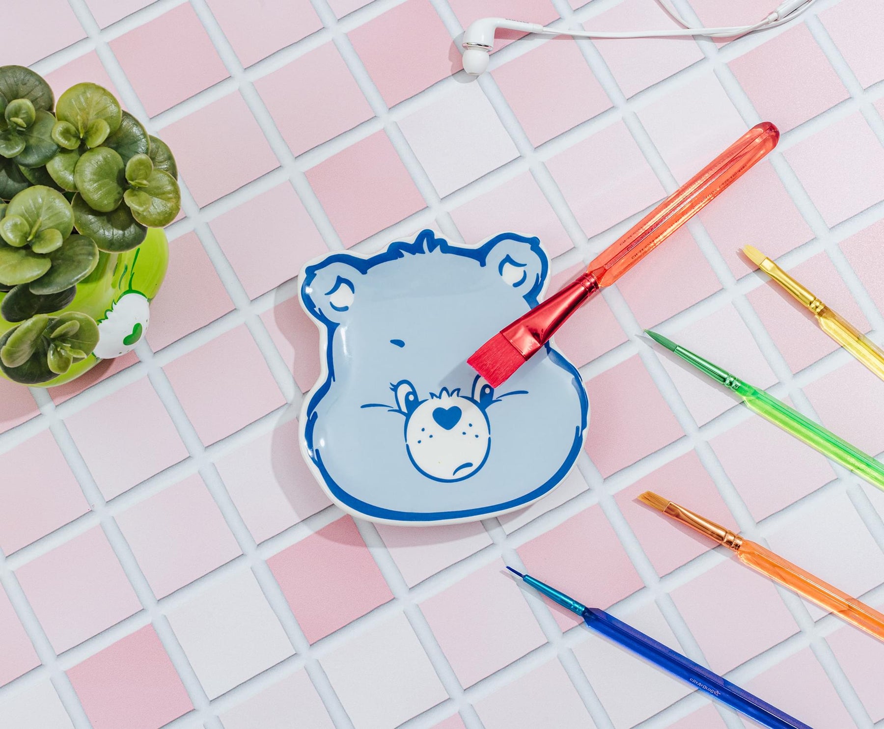 Care Bears Grumpy Bear Face Sculpted Ceramic Trinket Tray Dish