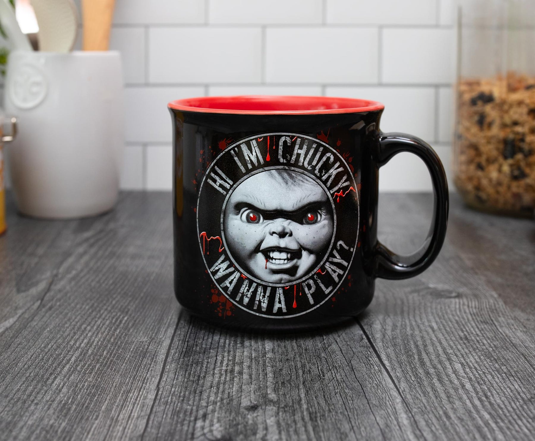 Child's Play "Hi, I'm Chucky" Ceramic Camper Mug | Holds 20 Ounces