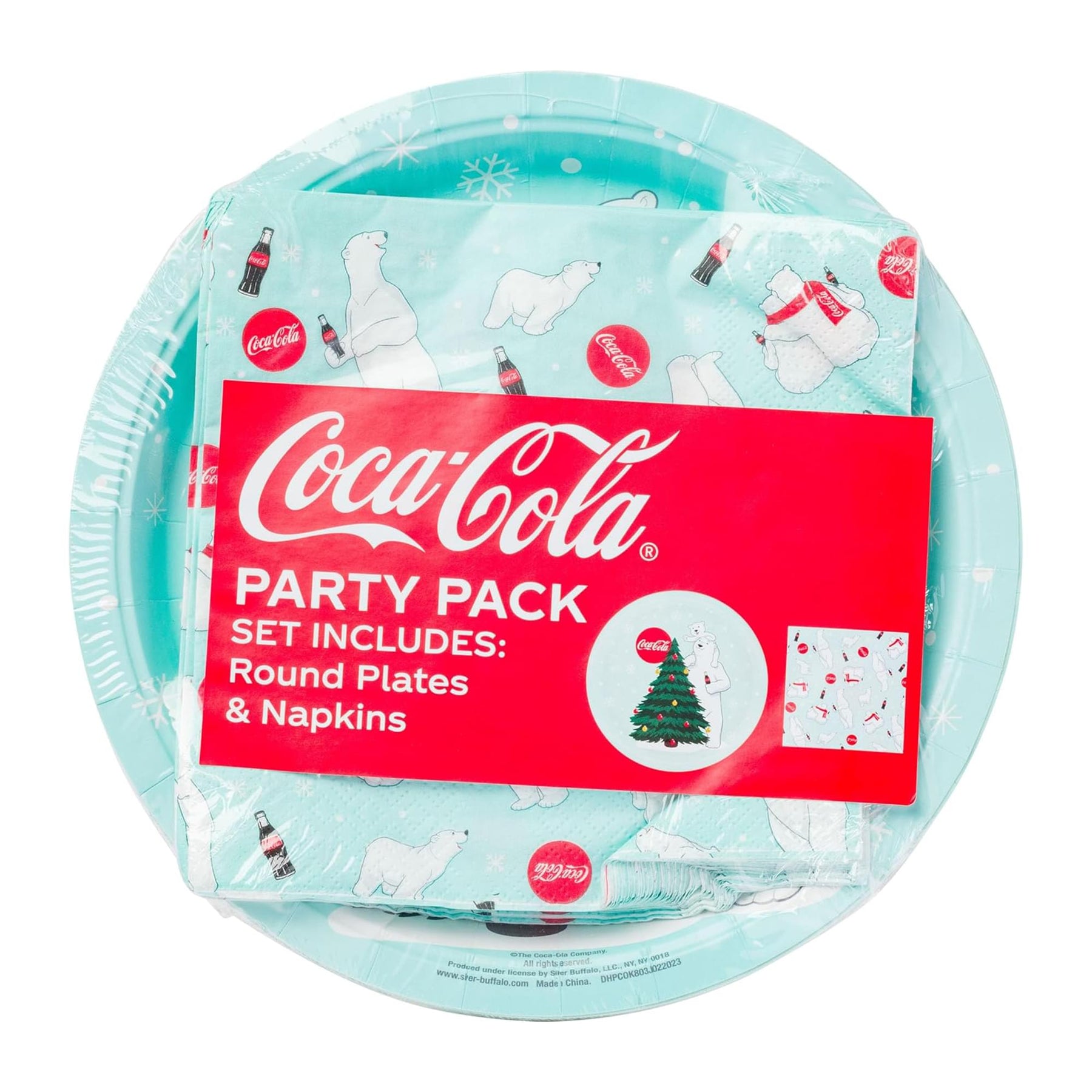 Coca Cola Polar Bear 32-Piece Paper Napkin And Plate Party Pack