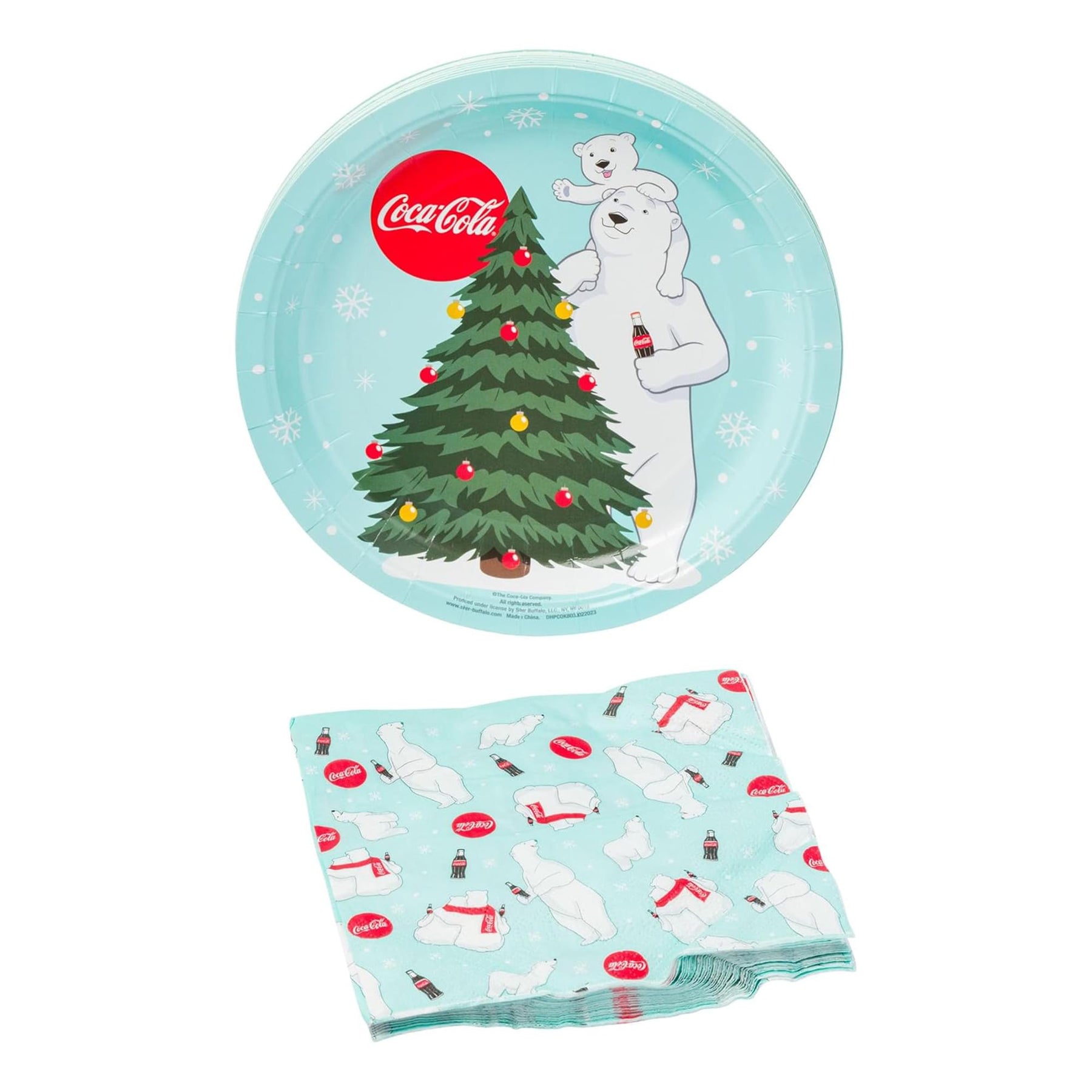 Coca Cola Polar Bear 32-Piece Paper Napkin And Plate Party Pack