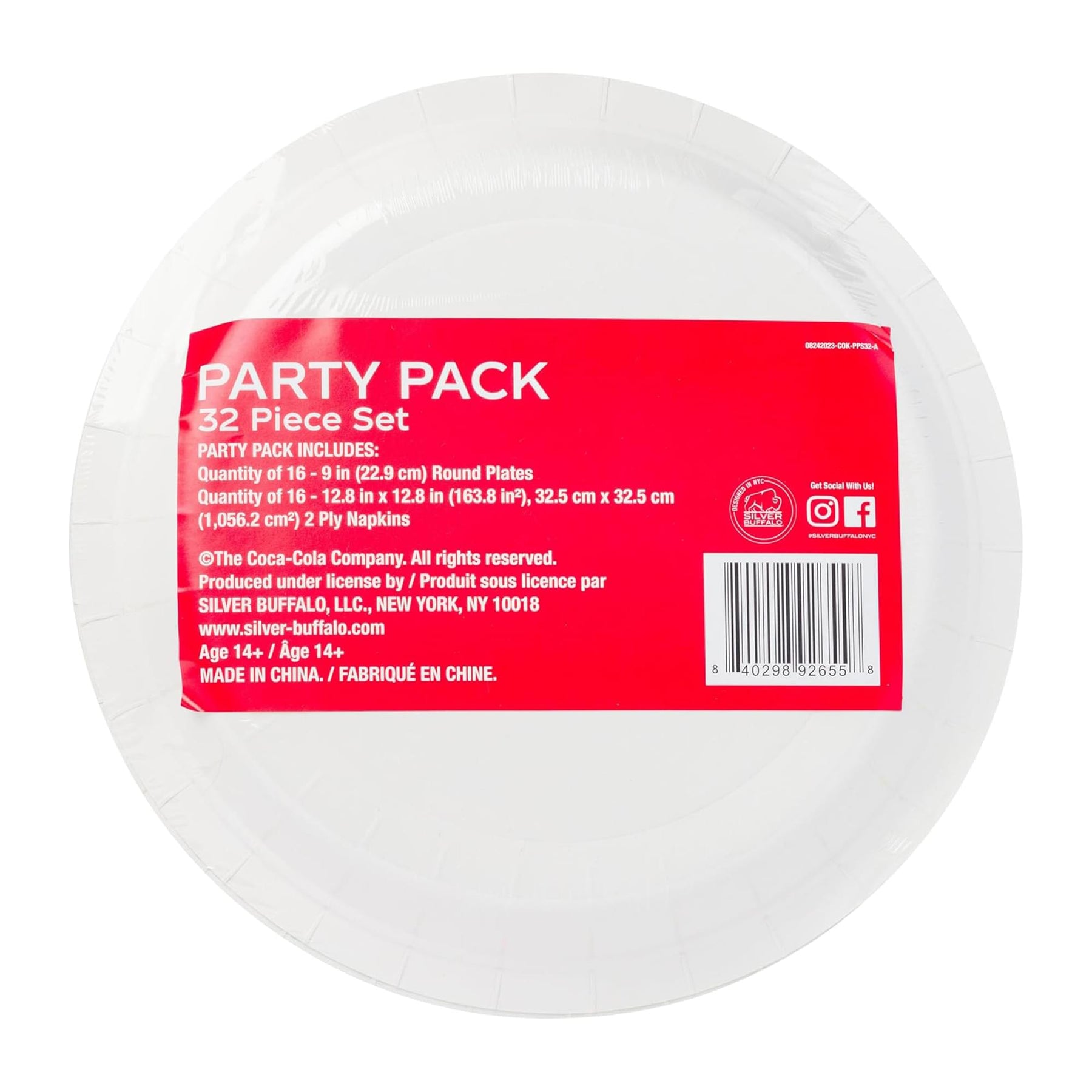 Coca Cola Polar Bear 32-Piece Paper Napkin And Plate Party Pack