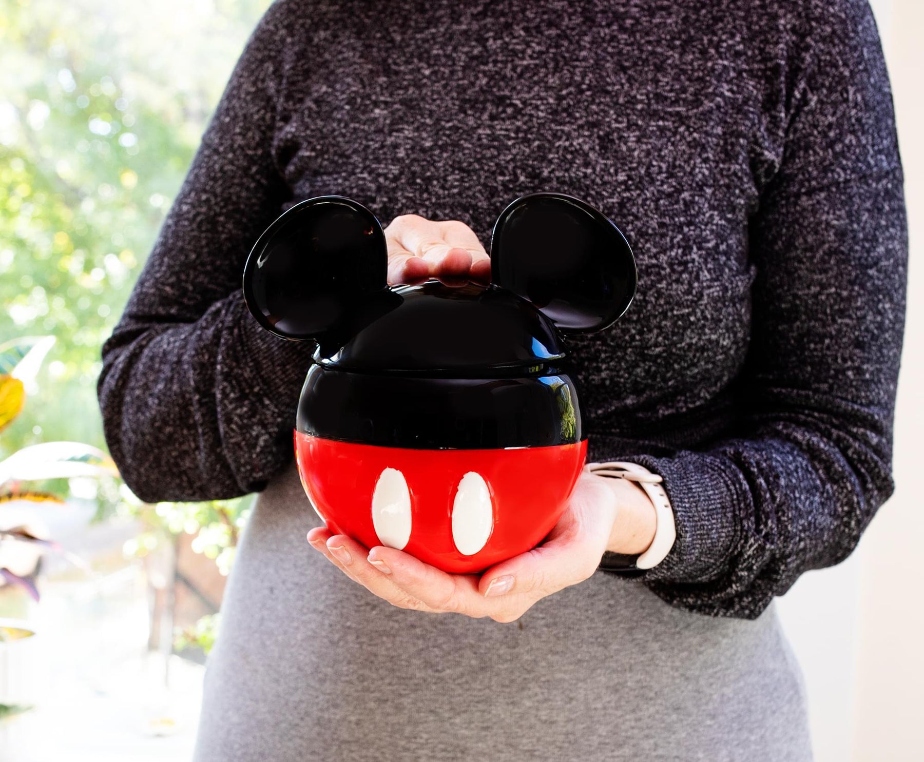 Disney Mickey Mouse Ceramic Cookie Jar Container With Lid | 6 Inches Tall