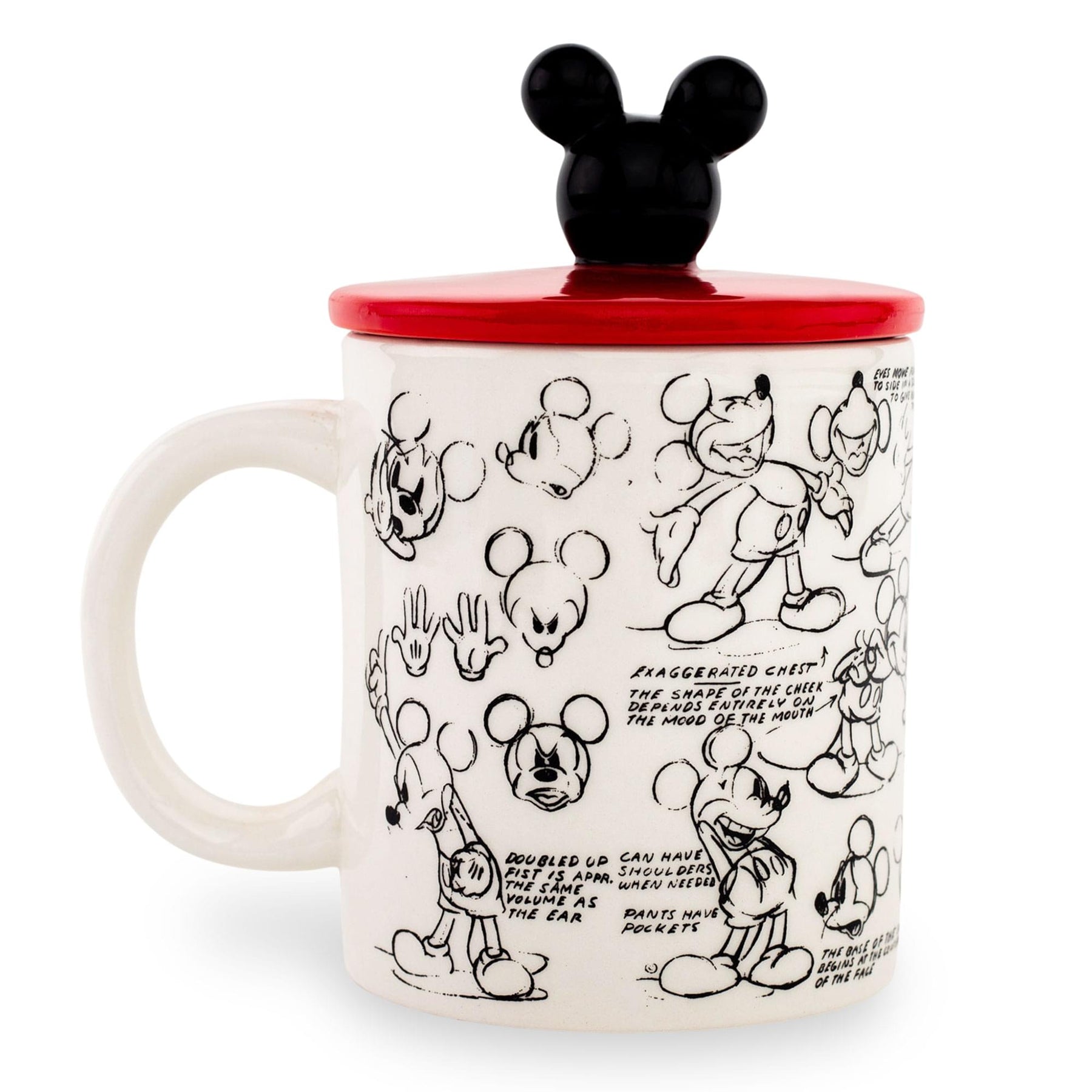 Disney Mickey Mouse Sketchbook Ceramic Mug With Lid | Holds 18 Ounces