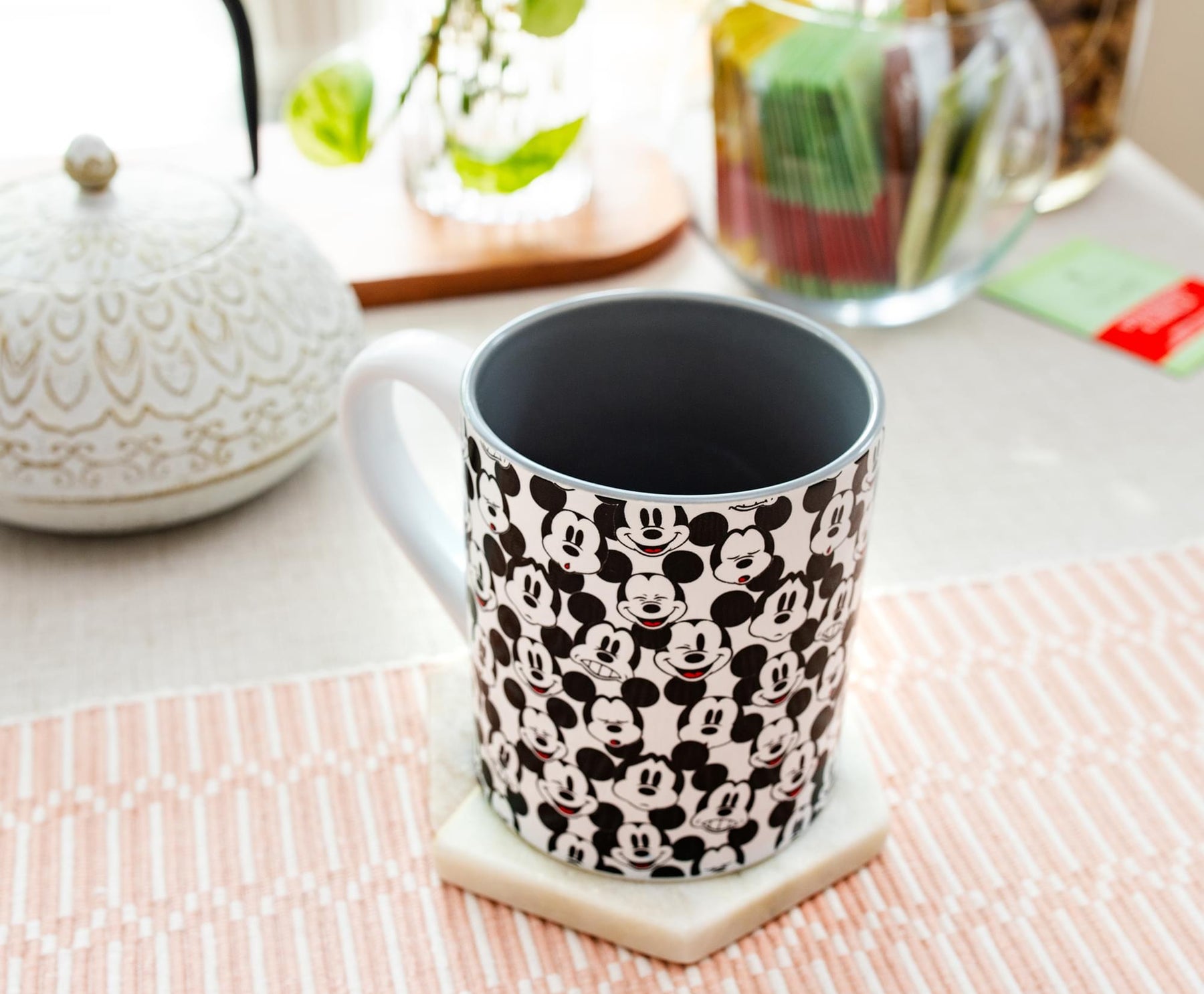 Disney Mickey Mouse Allover Faces Ceramic Mug | Holds 14 Ounces