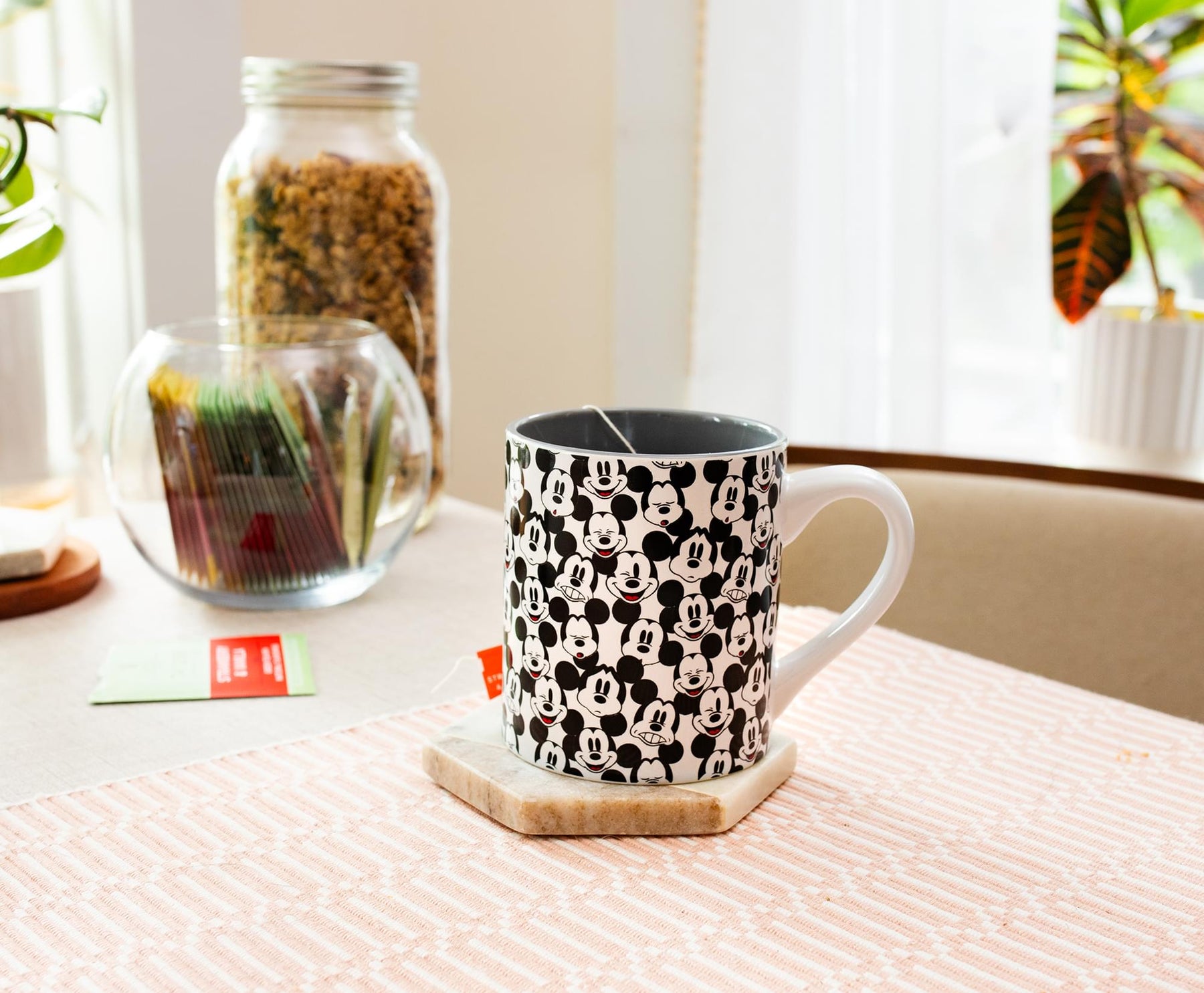 Disney Mickey Mouse Allover Faces Ceramic Mug | Holds 14 Ounces