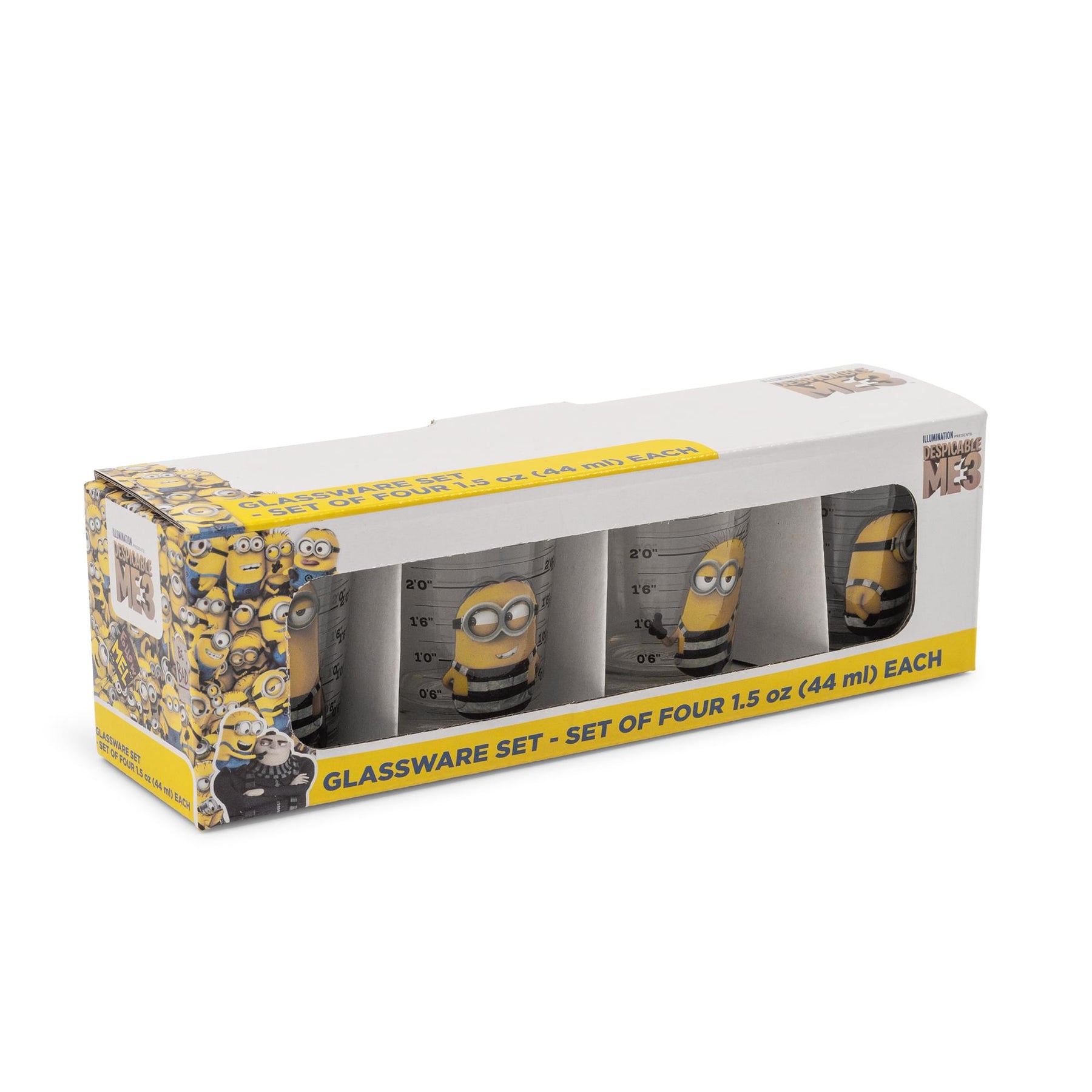 Despicable Me Minions Mugshot 2-Ounce Mini Shot Glasses | Set of 4