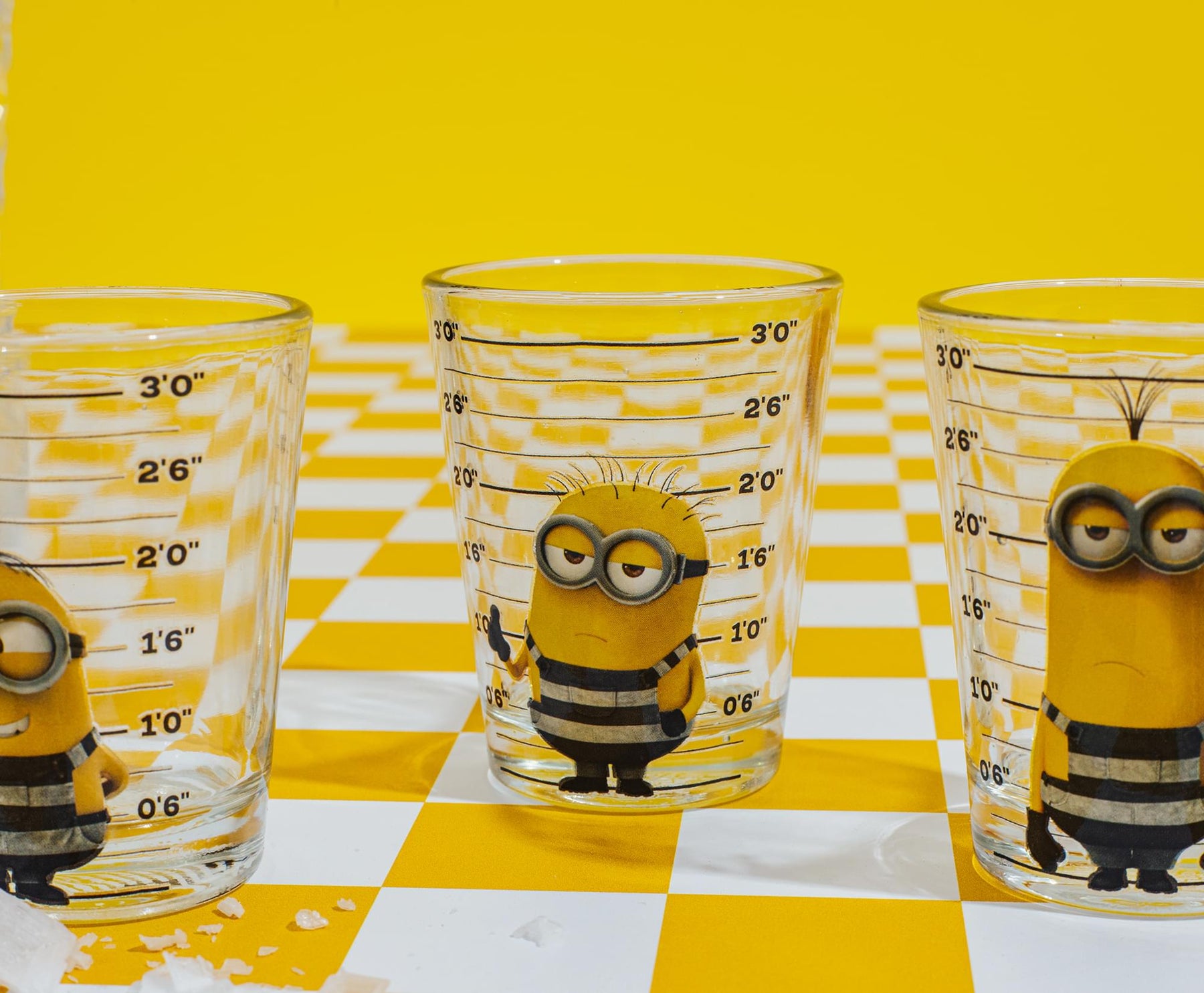 Despicable Me Minions Mugshot 2-Ounce Mini Shot Glasses | Set of 4
