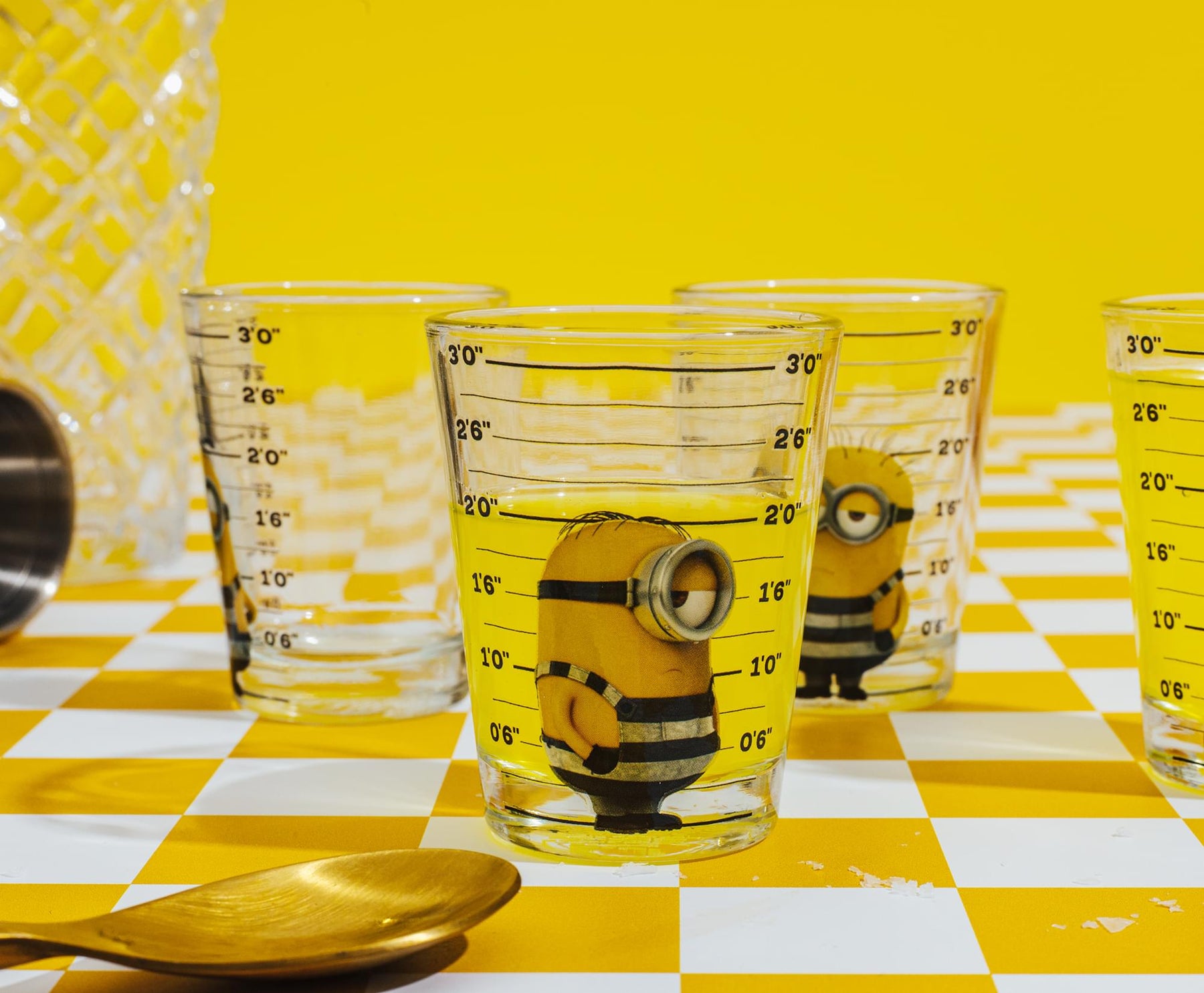 Despicable Me Minions Mugshot 2-Ounce Mini Shot Glasses | Set of 4