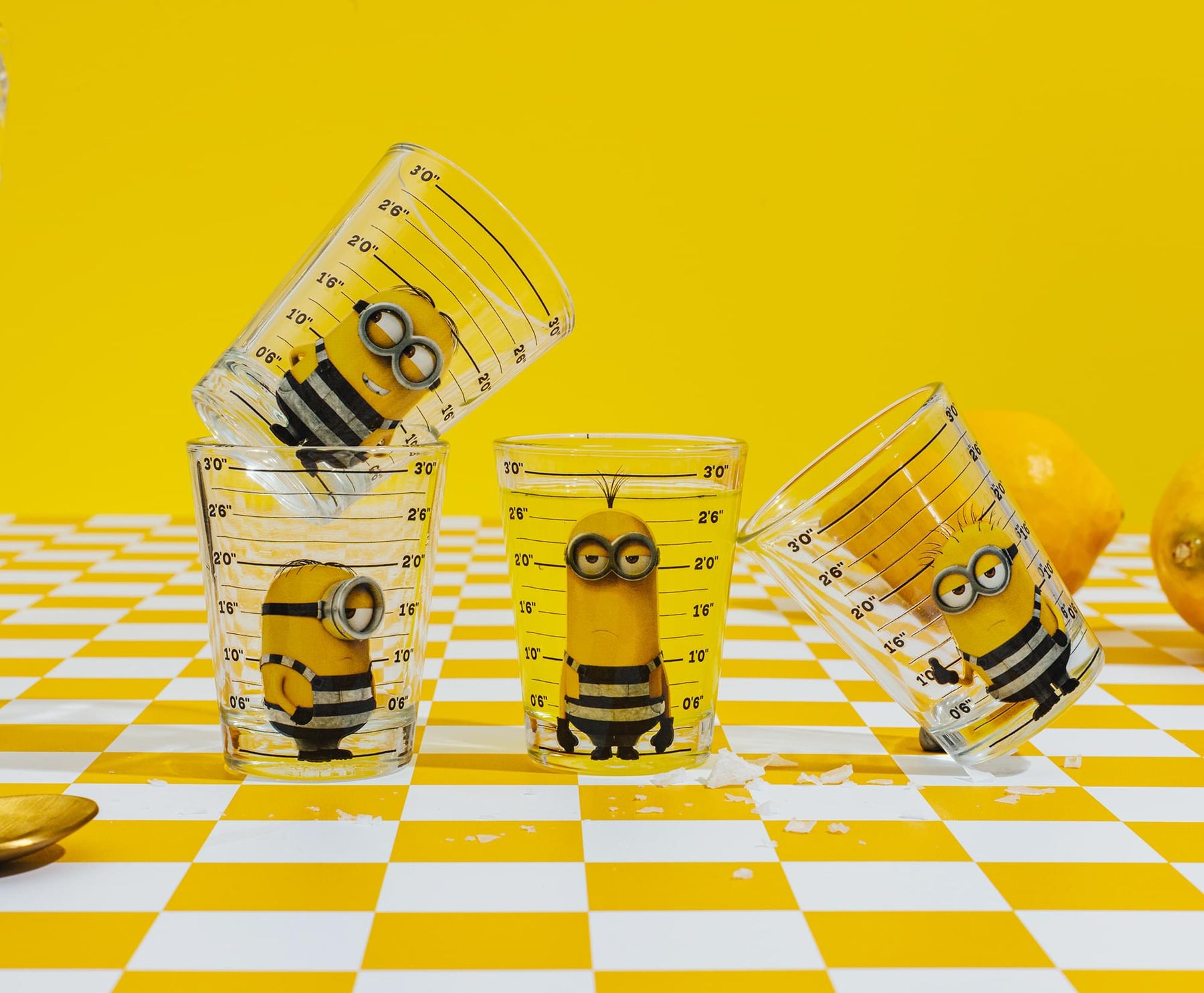 Despicable Me Minions Mugshot 2-Ounce Mini Shot Glasses | Set of 4