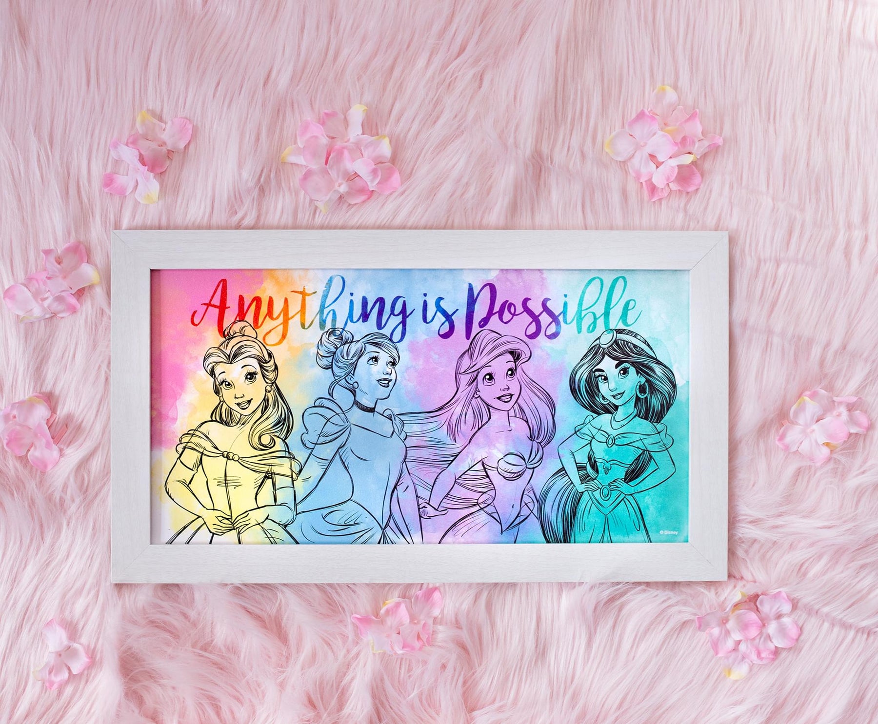 Disney Princess "Anything Is Possible" Wooden Hanging Wall Art | 10 x 18 Inches