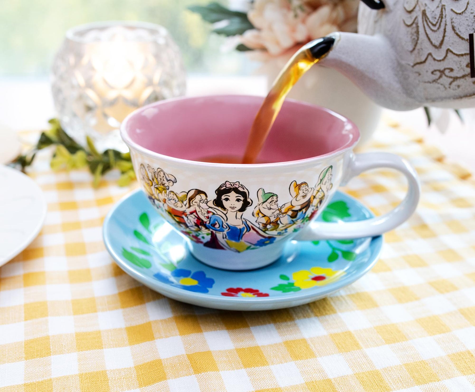 Disney Snow White and the Seven Dwarfs "I'm Wishing" Ceramic Teacup and Saucer