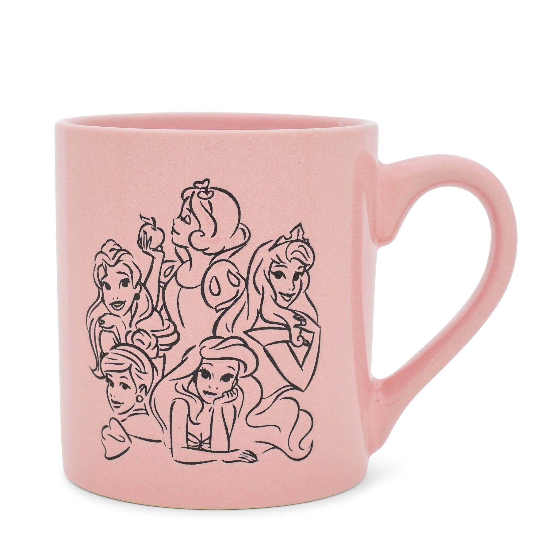 Disney Princess Pink Wax-Resist Ceramic Mug | Holds 14 Ounces