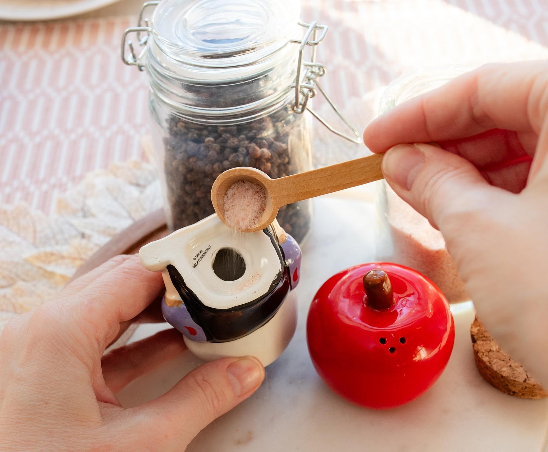 Disney Snow White and Apple Ceramic Salt and Pepper Shaker Set