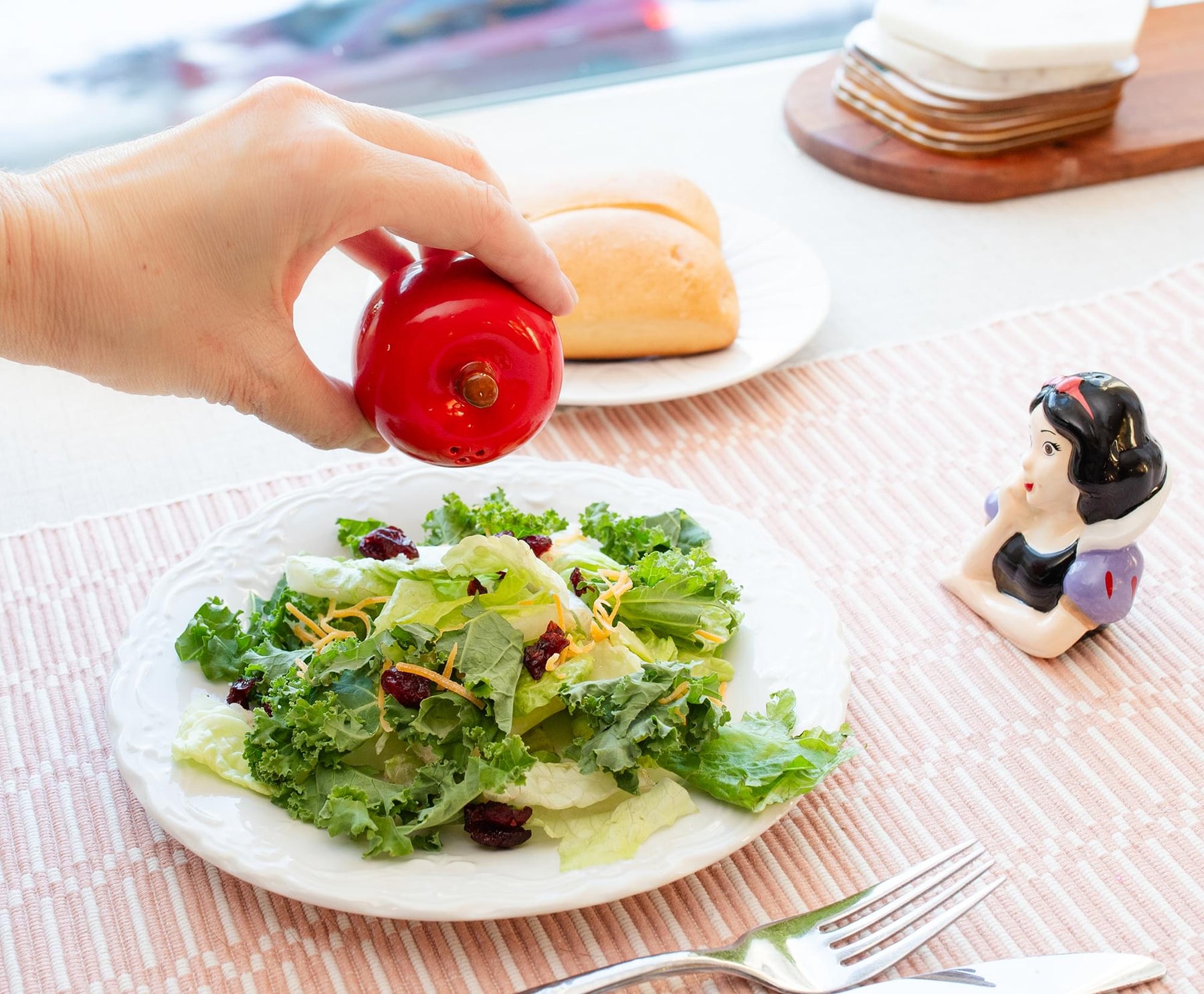 Disney Snow White and Apple Ceramic Salt and Pepper Shaker Set