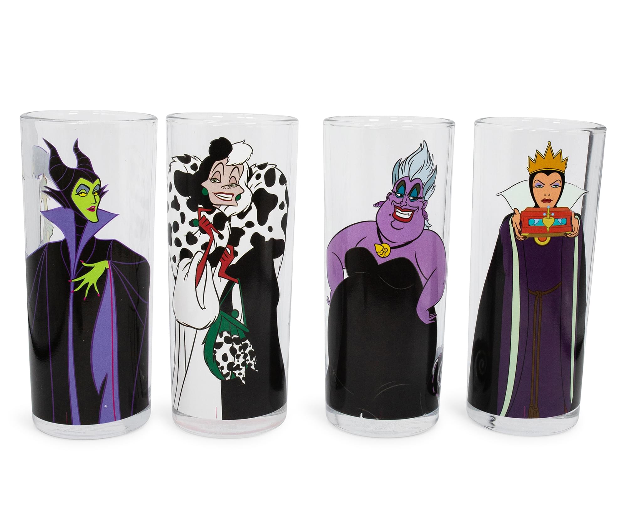 10 ounce glass cups Disney Villain 10oz Set of 4 Glasses