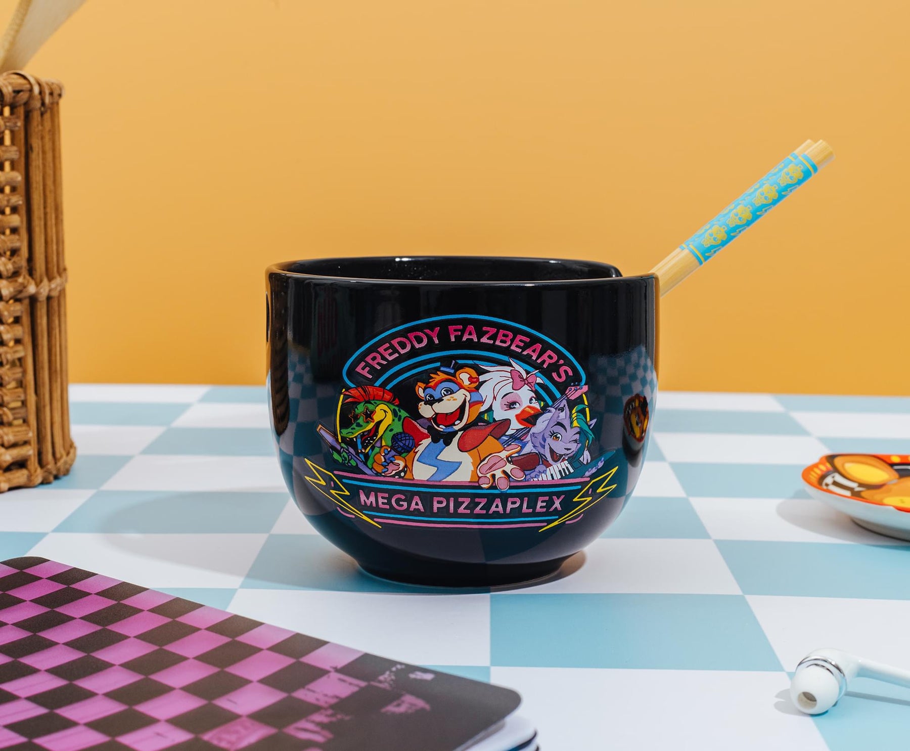 Five Nights At Freddy's Mega Pizzaplex 20-Ounce Ramen Bowl and Chopstick Set