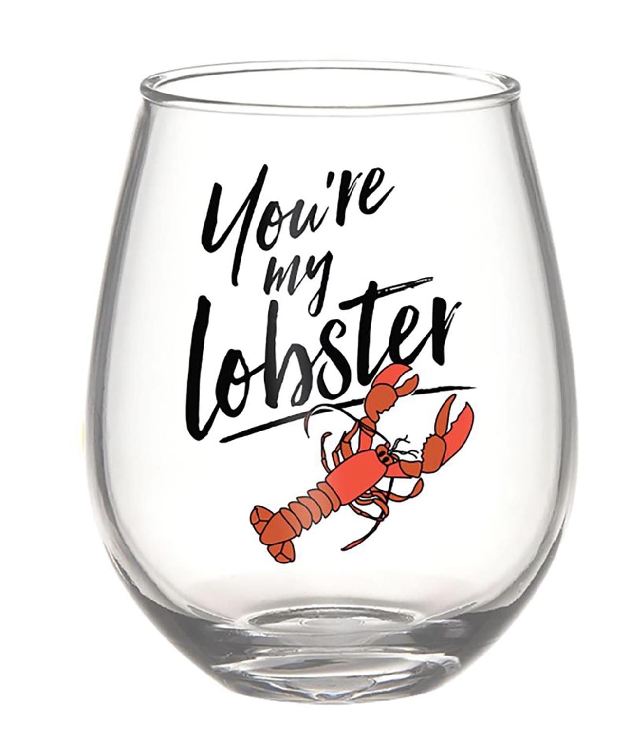 Friends You're My Lobster 20 Ounce Stemless Glass