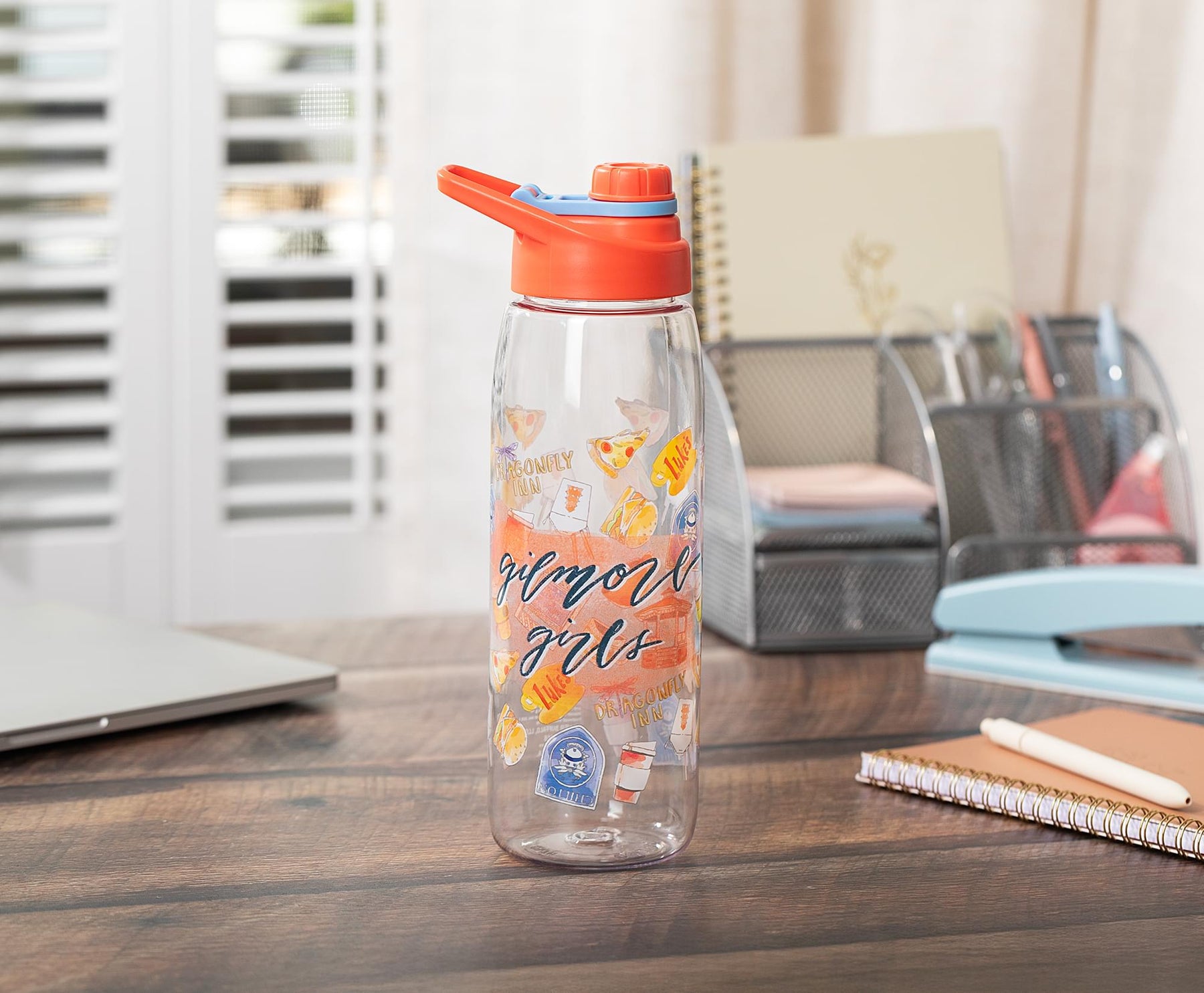 Gilmore Girls Watercolor Pattern Icons Water Bottle | Holds 28 Ounces