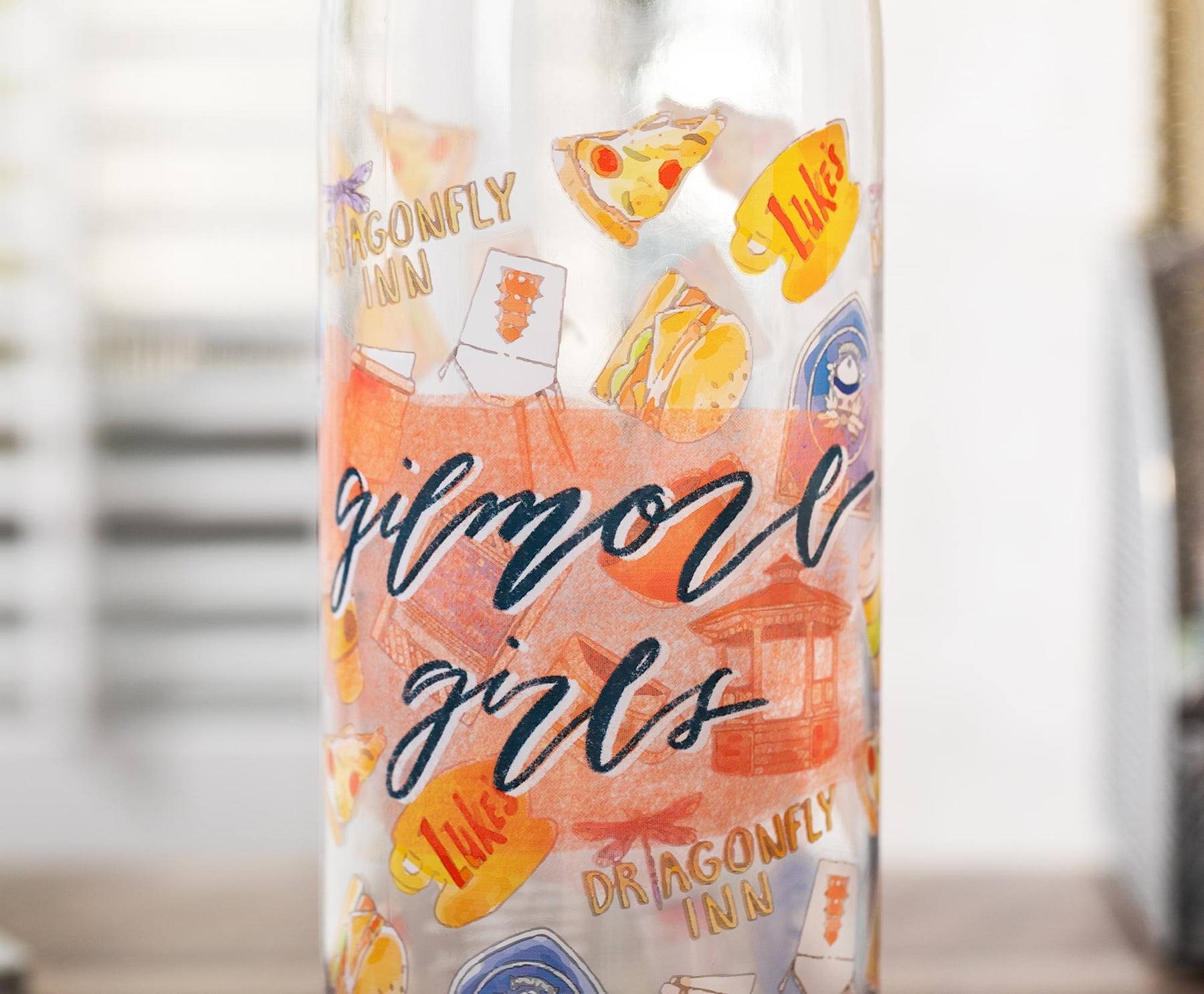 Gilmore Girls Watercolor Pattern Icons Water Bottle | Holds 28 Ounces