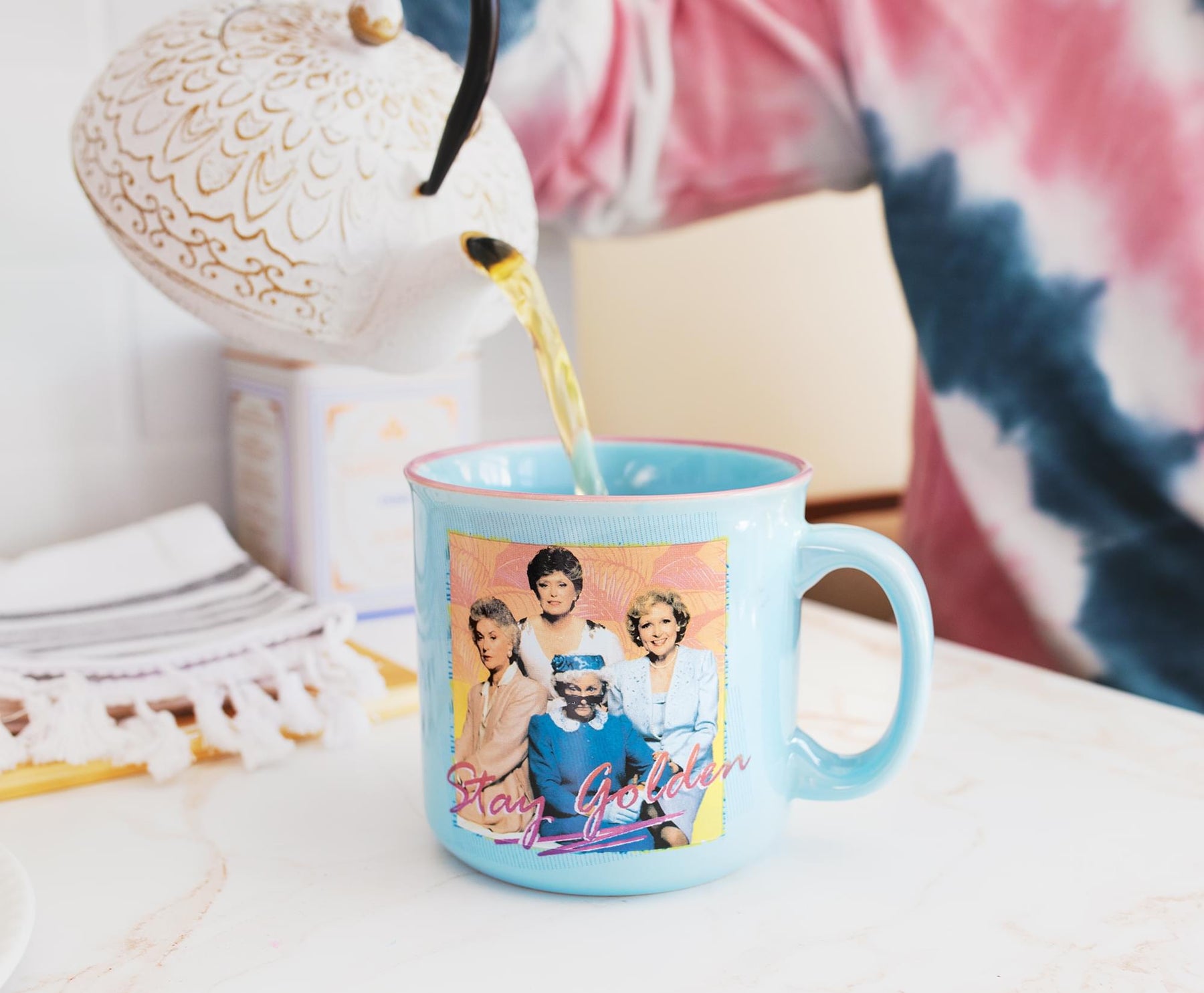 The Golden Girls "Stay Golden" Ceramic Camper Mug | Holds 20 Ounces
