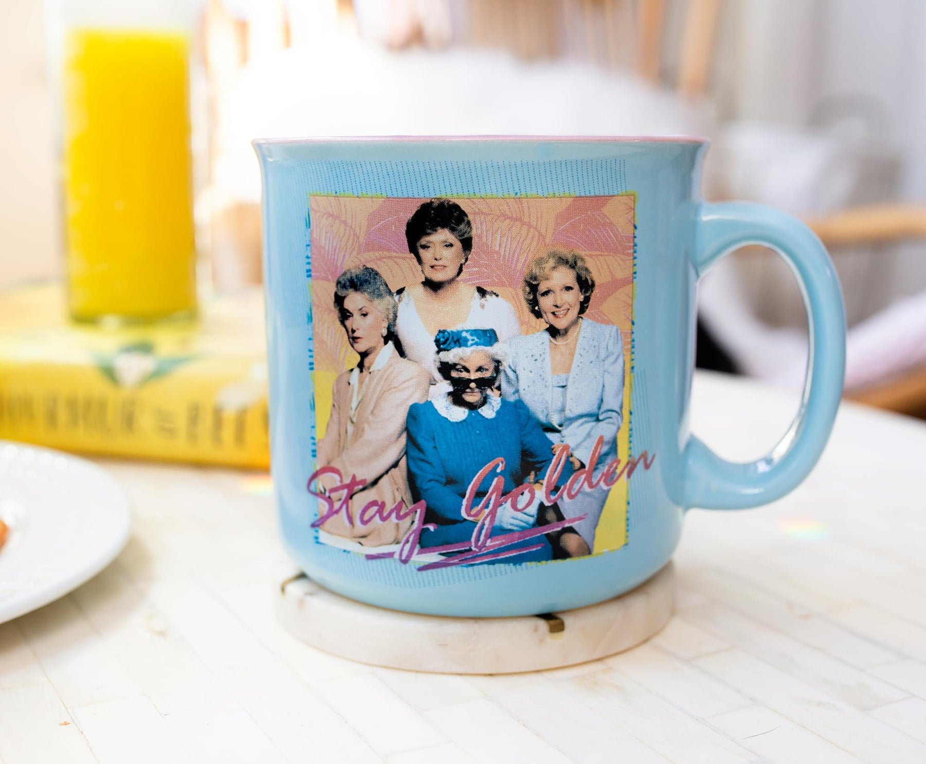 The Golden Girls "Stay Golden" Ceramic Camper Mug | Holds 20 Ounces