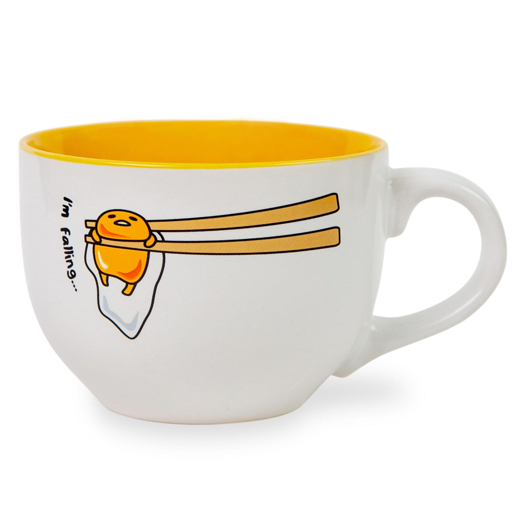 Sanrio Gudetama "I'm Falling" Ceramic Soup Mug | Holds 24 Ounces