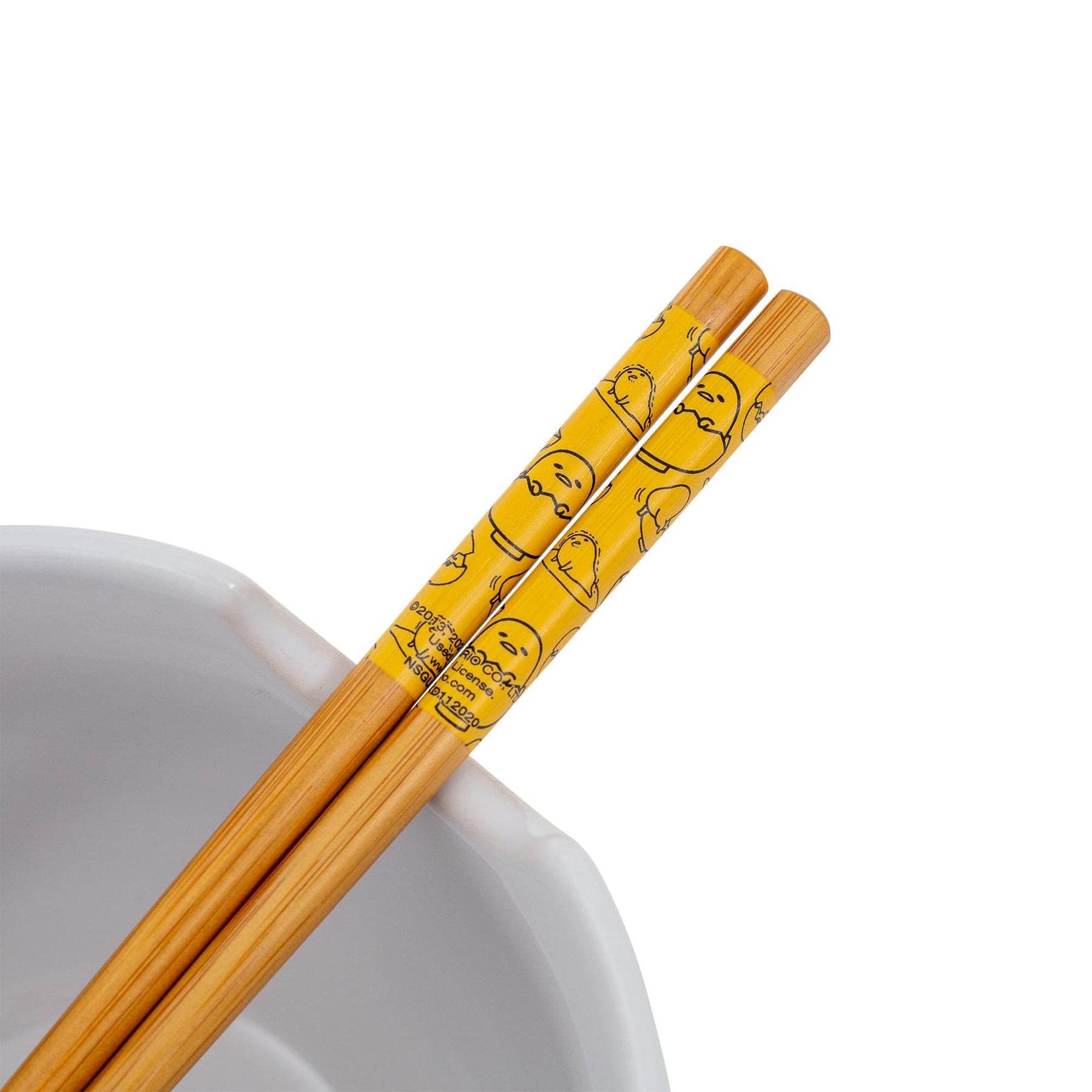 Sanrio Gudetama x Nissin Top Ramen Yolk Poses 20-Ounce Ramen Bowl With Chopsticks