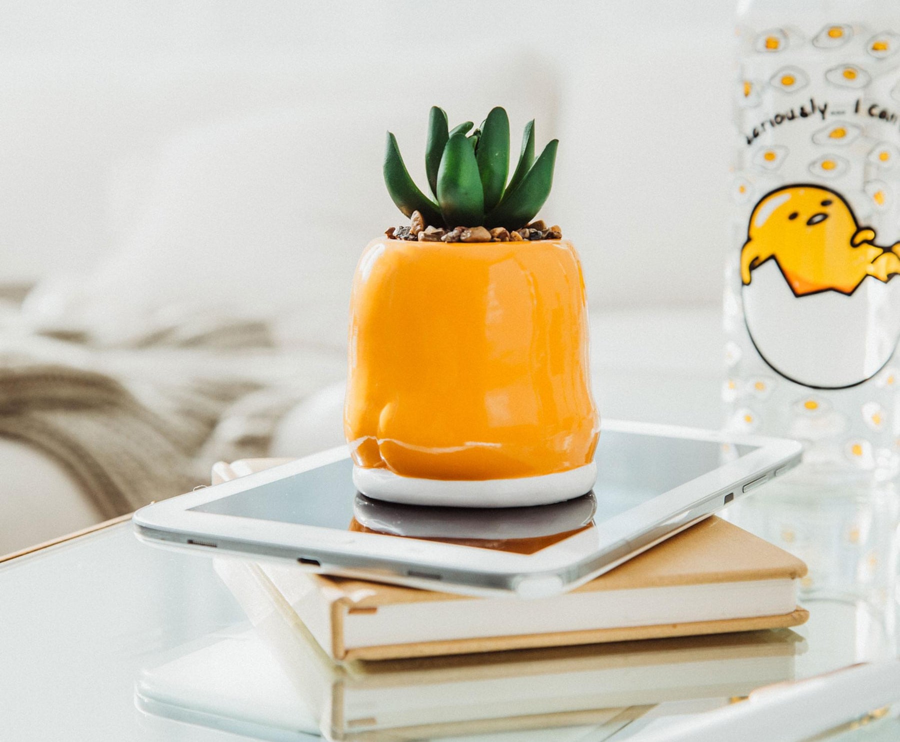 Sanrio Gudetama Meditation 3-Inch Mini Planter With Artificial Succulent