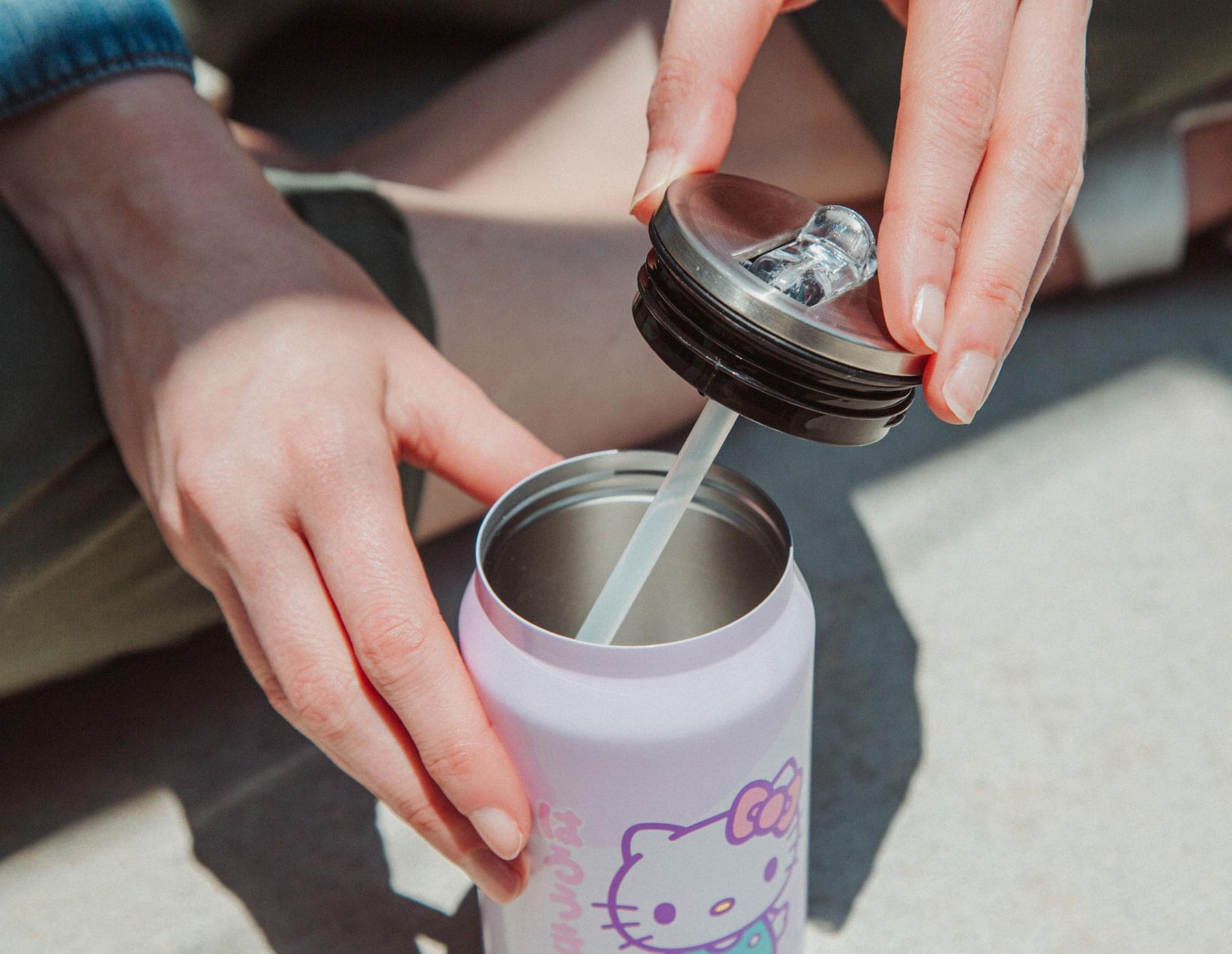 Sanrio Hello Kitty Pink Stainless Steel Drinking Can | Holds 12 Ounces